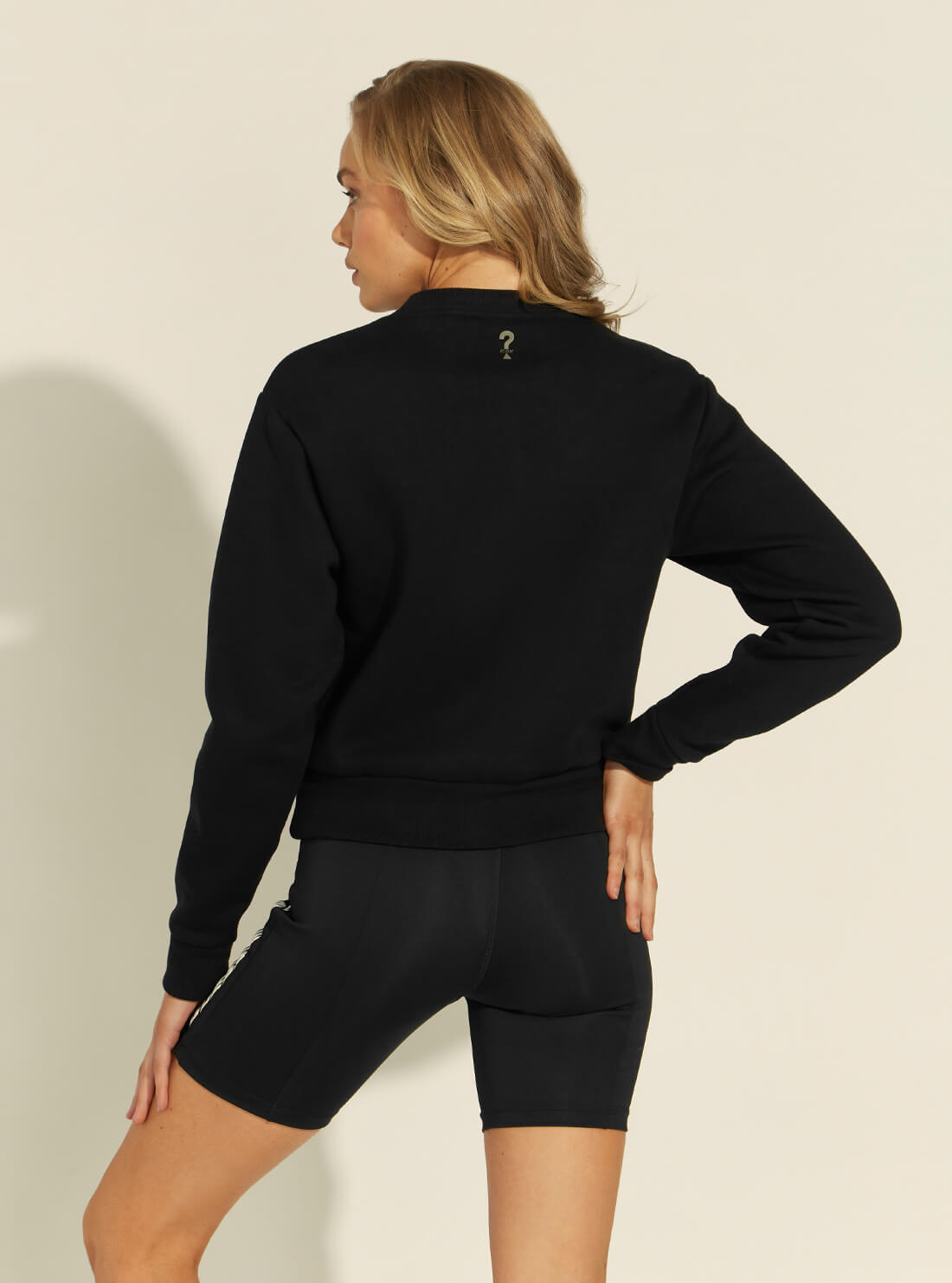 GUESS Womens Black Cornelia Fleece Jumper W1YQ33K9Z21 Back View