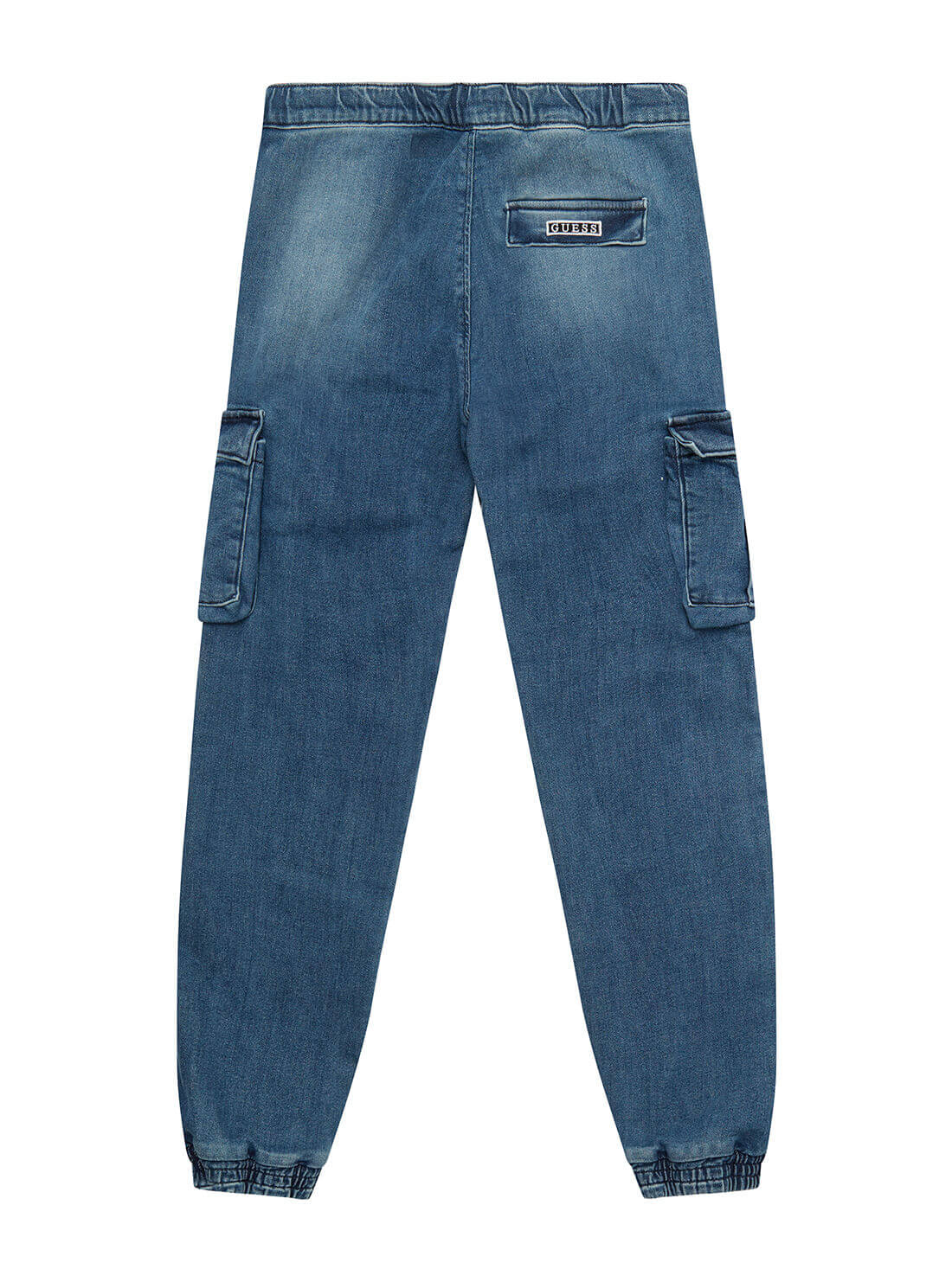 GUESS Big Boy Blue Denim Cargo Pants (7-16) L1YA04D46Q0 Back View