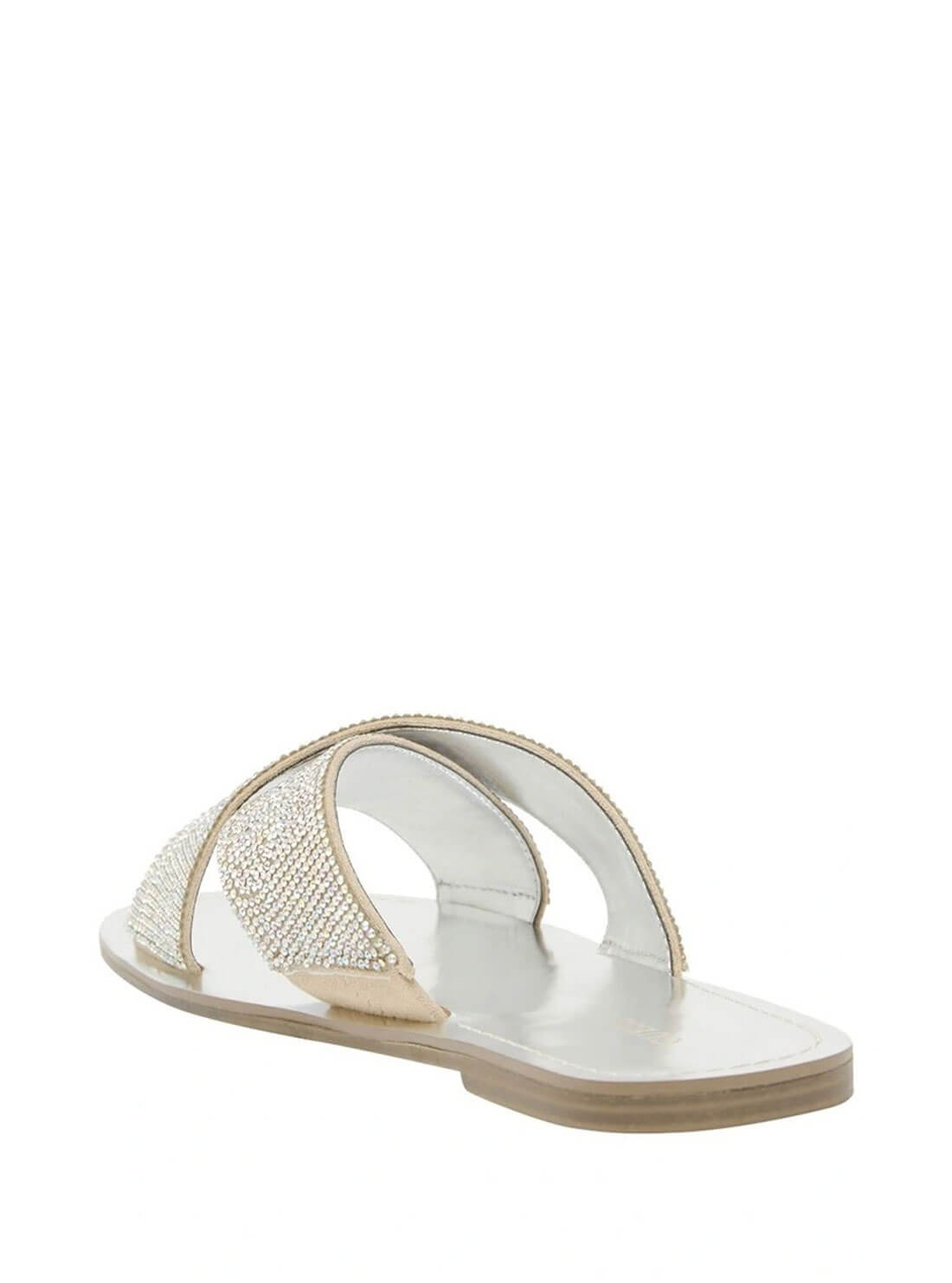GUESS Womens Silver Diamond Glitzin Sandals GLITZIN Back View