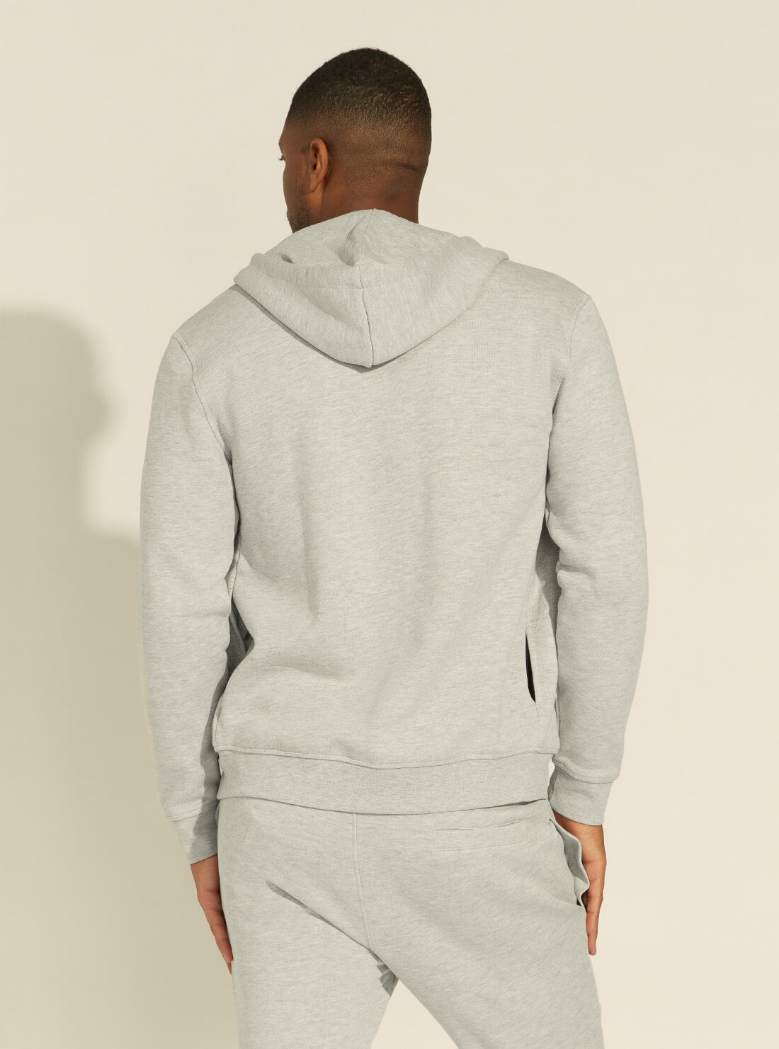 GUESS Mens Eco Grey Aldwin Zip-Up Jacket U1YA03K9V31 Back View