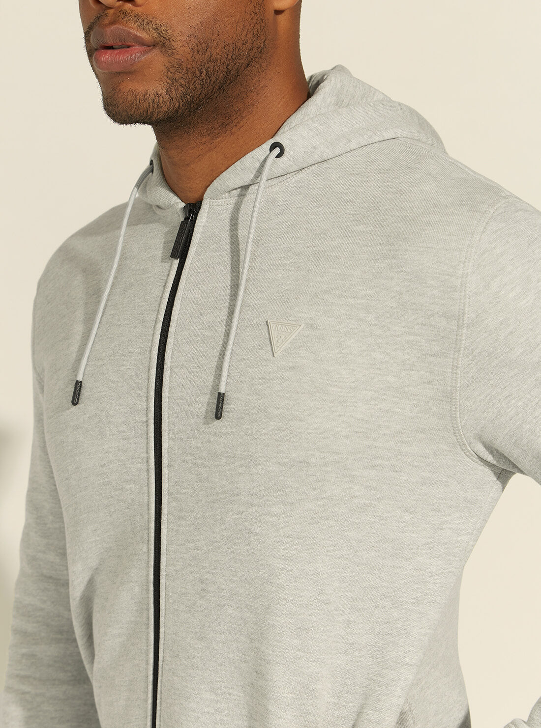 GUESS Mens Eco Grey Aldwin Zip-Up Jacket U1YA03K9V31 Detail  View