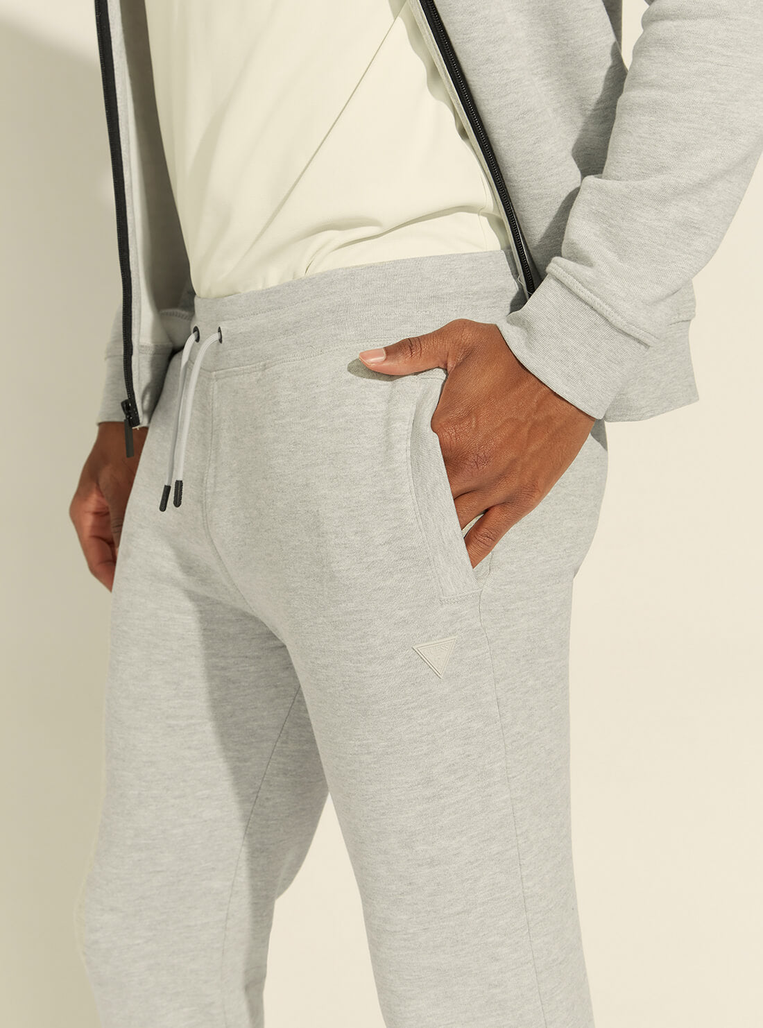 GUESS Mens Eco Grey Aldwin Active Trackpants U1YA04K9V31 Detail View