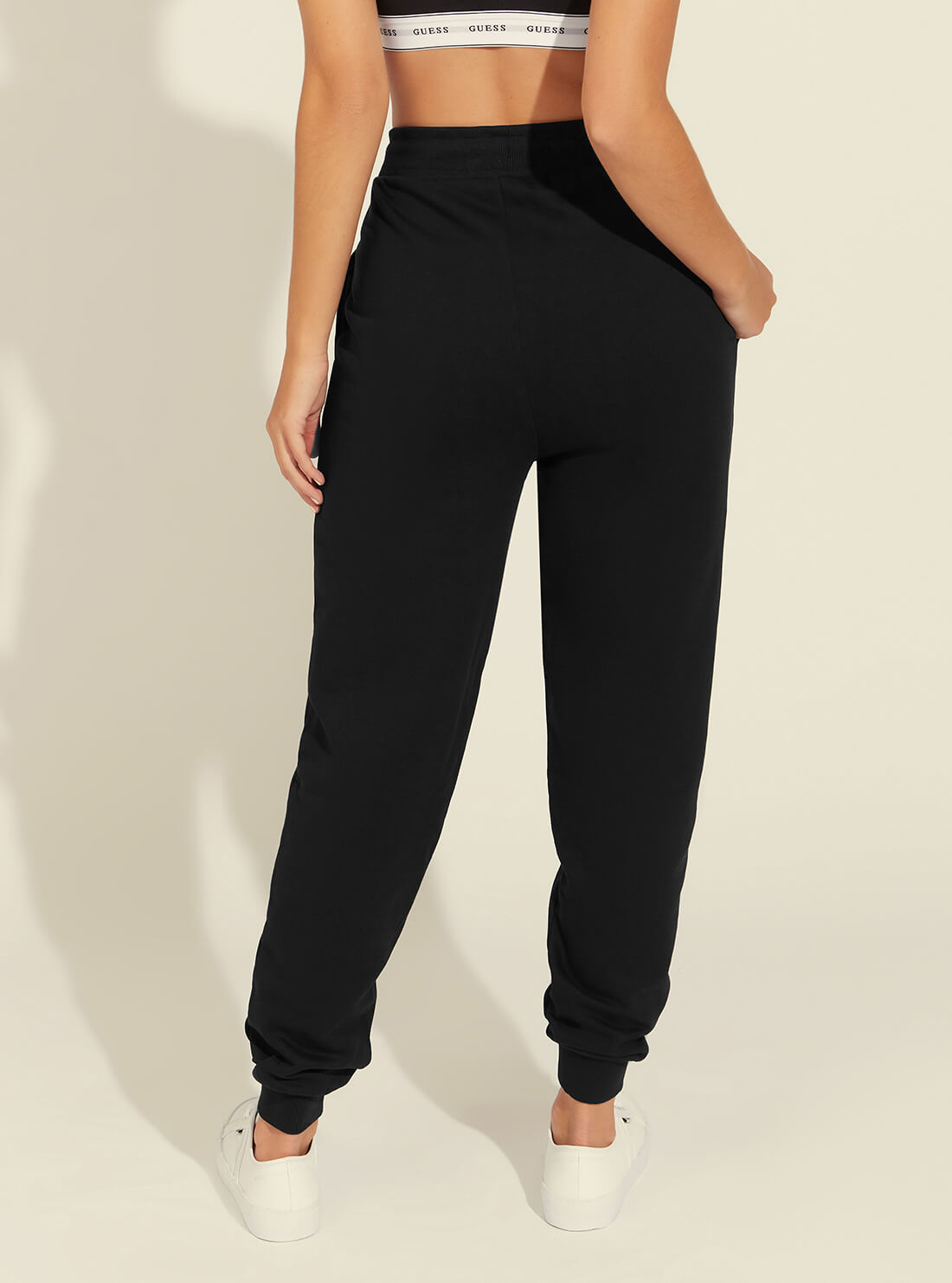 GUESS Womens  Eco Black Alene Active Jogger Pants O1GA04K68I1 Back View