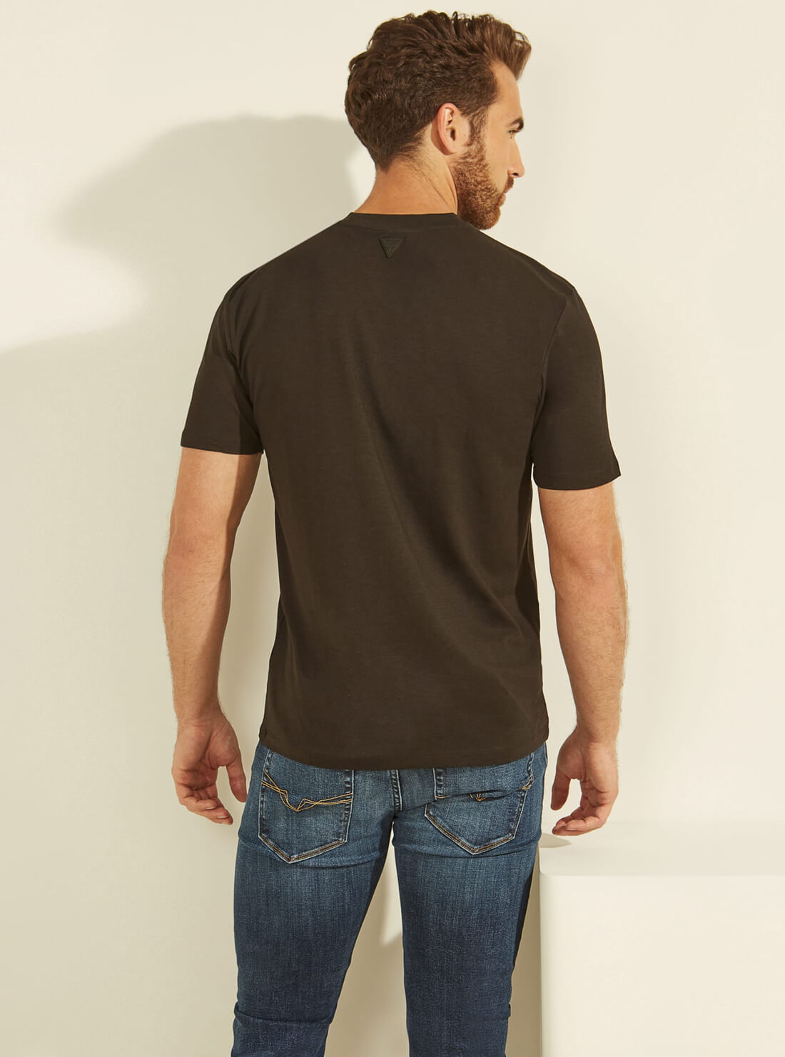 GUESS Mens Eco Black Alphy T-shirt U1YA00JR06K Back View