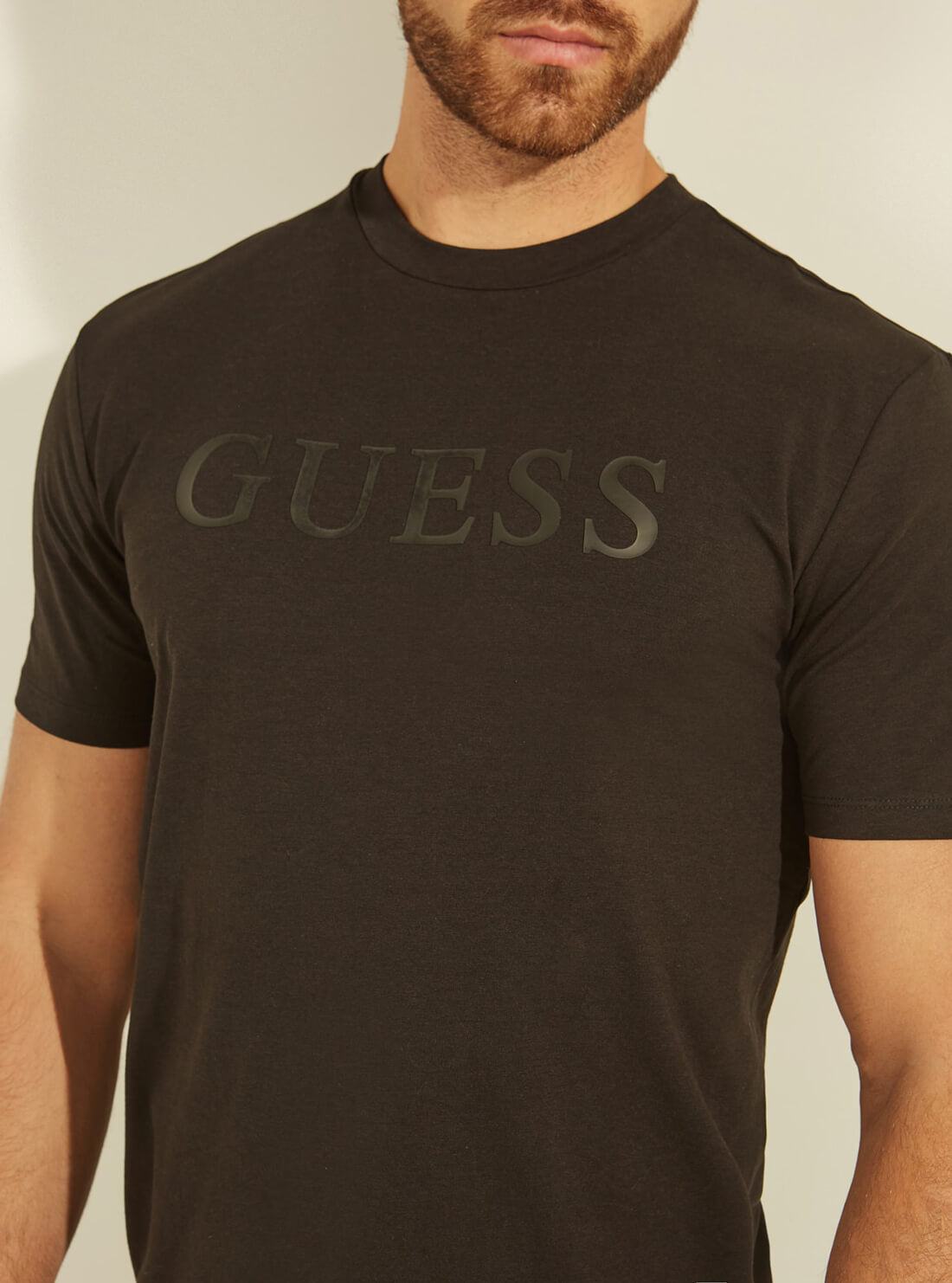 GUESS Mens Eco Black Alphy T-shirt U1YA00JR06K Detail View