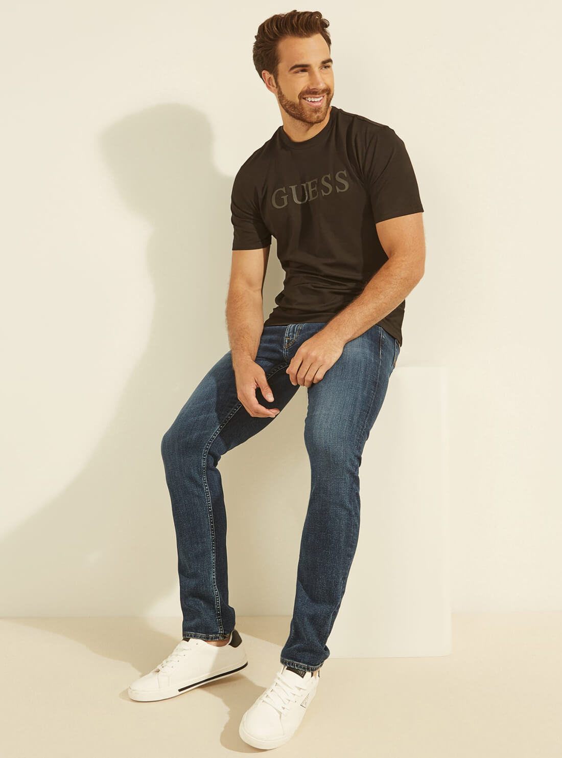 GUESS Mens Eco Black Alphy T-shirt U1YA00JR06K Full View