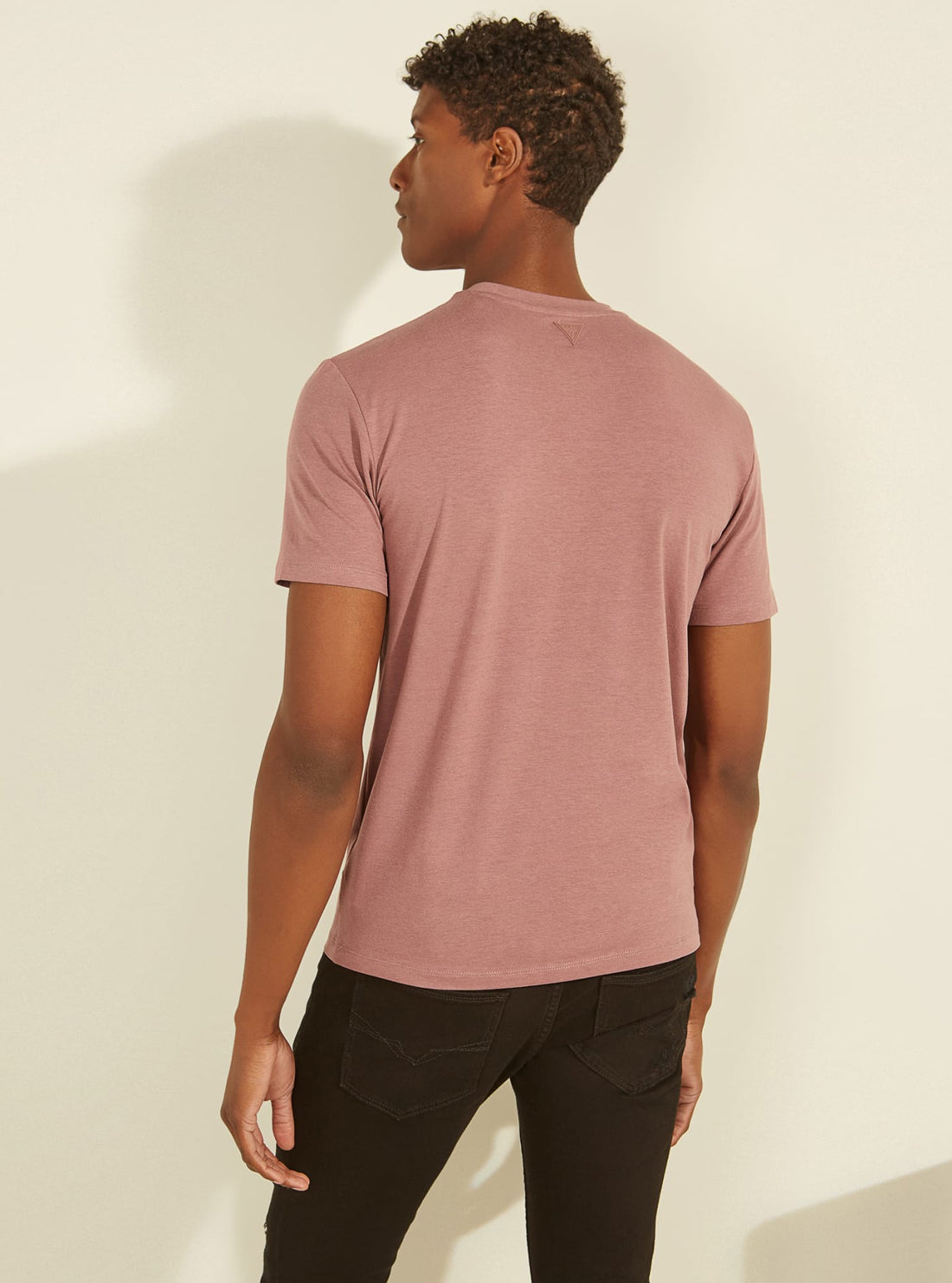 GUESS Mens Eco Hazy Pink Alphy T-shirt U1YA00JR06K Back View