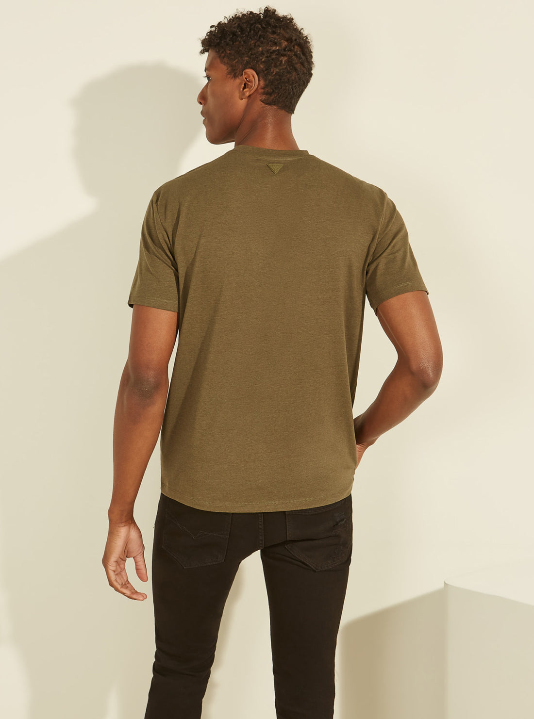 GUESS Mens Eco Olive Green Alphy T-Shirt U1YA00JR06K Back View