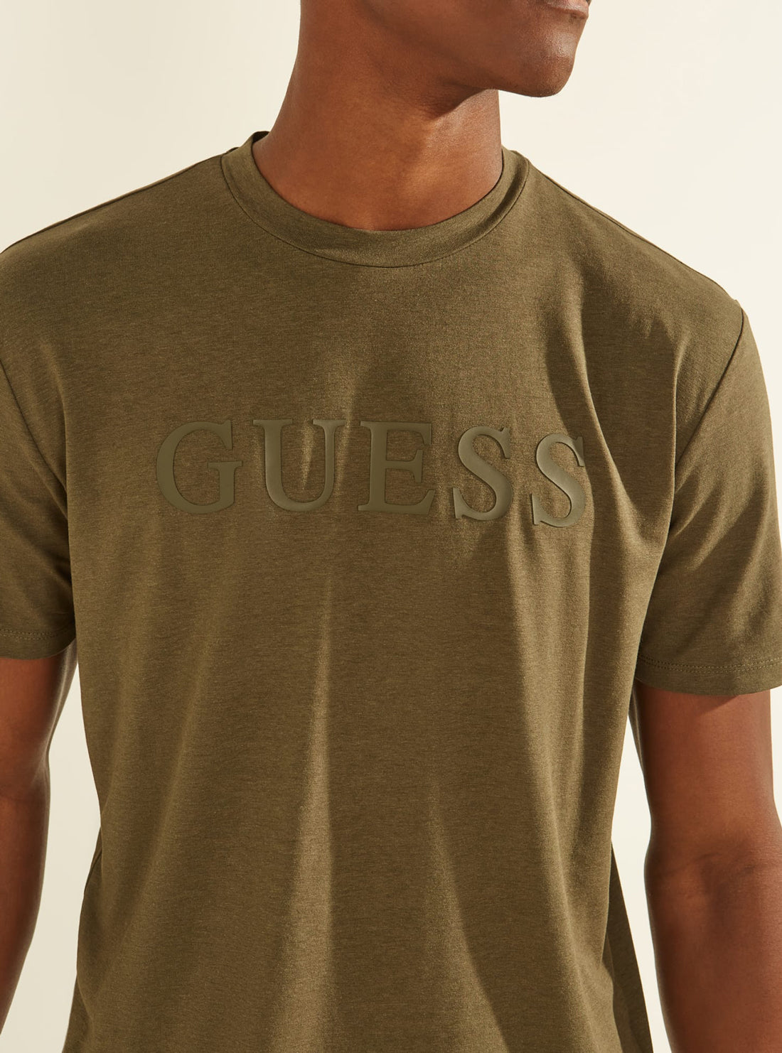 GUESS Mens Eco Olive Green Alphy T-Shirt U1YA00JR06K Detail View