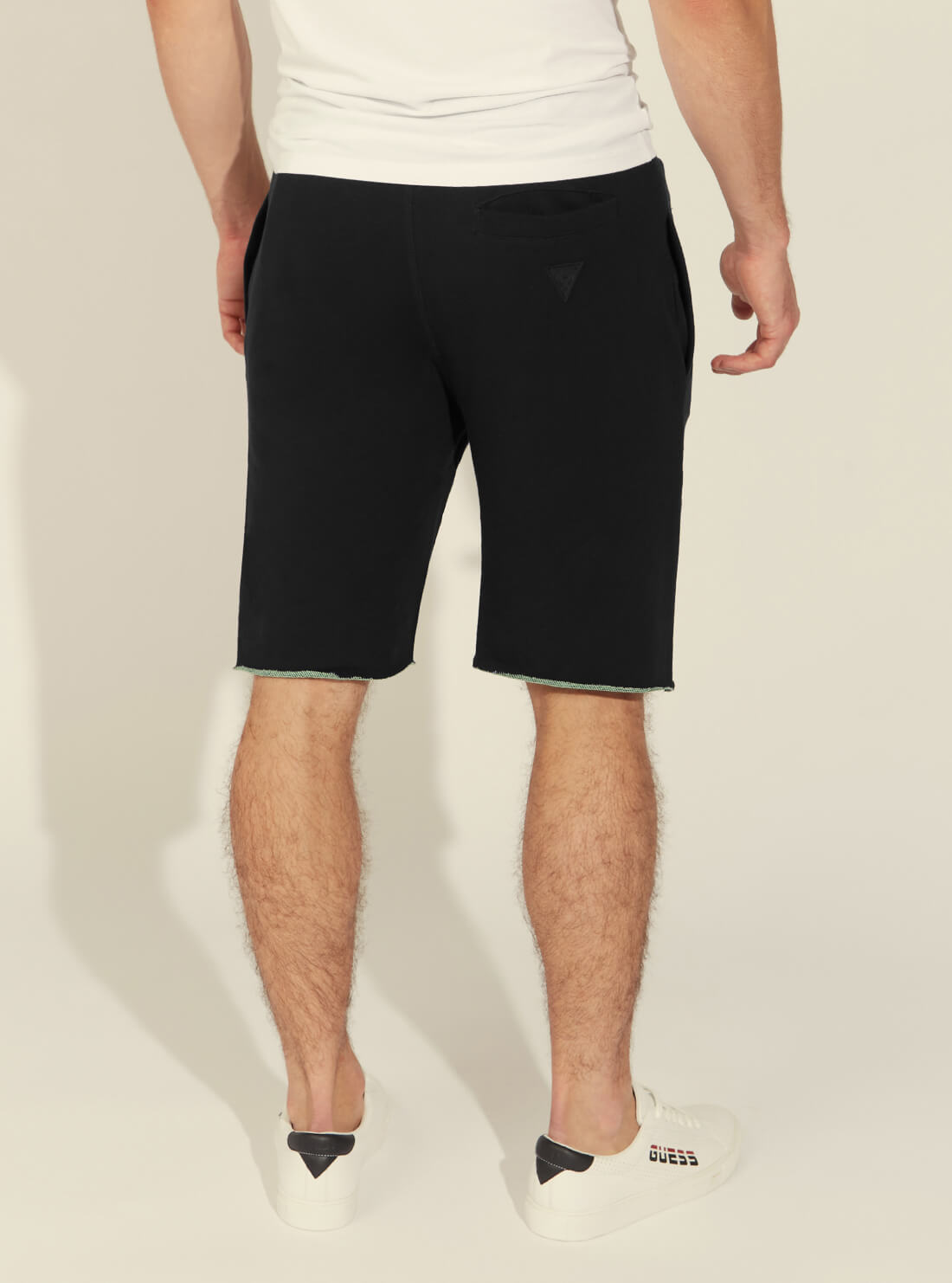 GUESS Mens Eco Black Bermuda Active Shorts U1GA30FL03O Back View