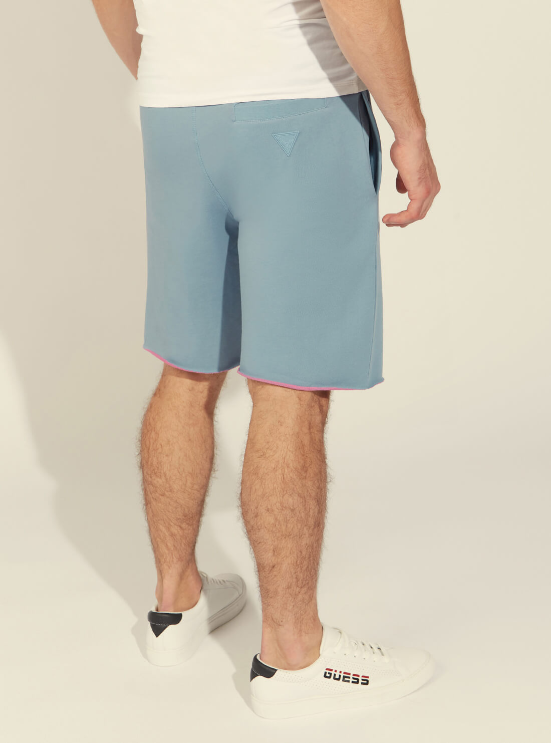 GUESS Mens Eco Blue Bermuda Active Shorts U1GA30FL03O Back View