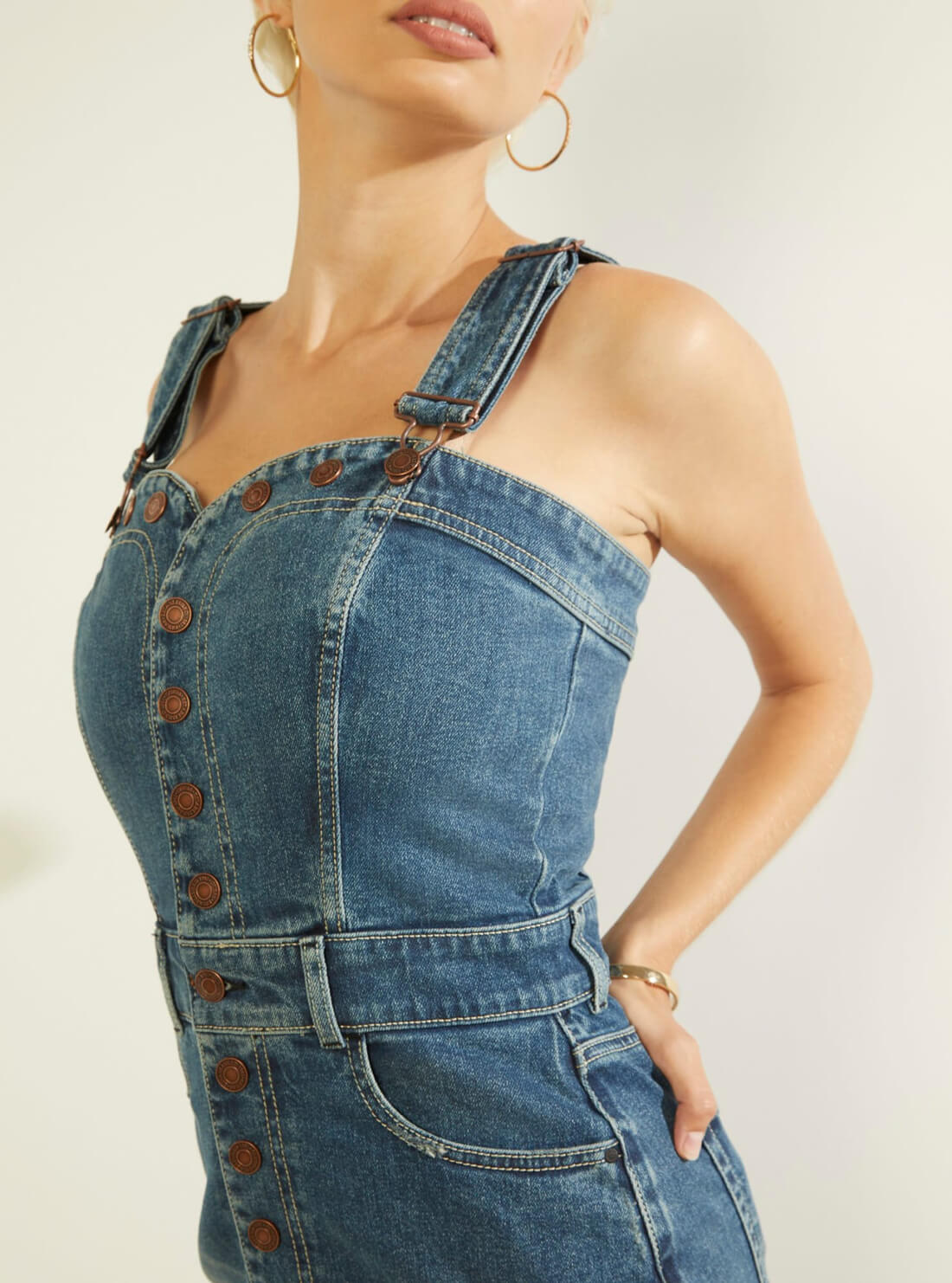 guess Eco Delta Denim womens Mini Dress detail view