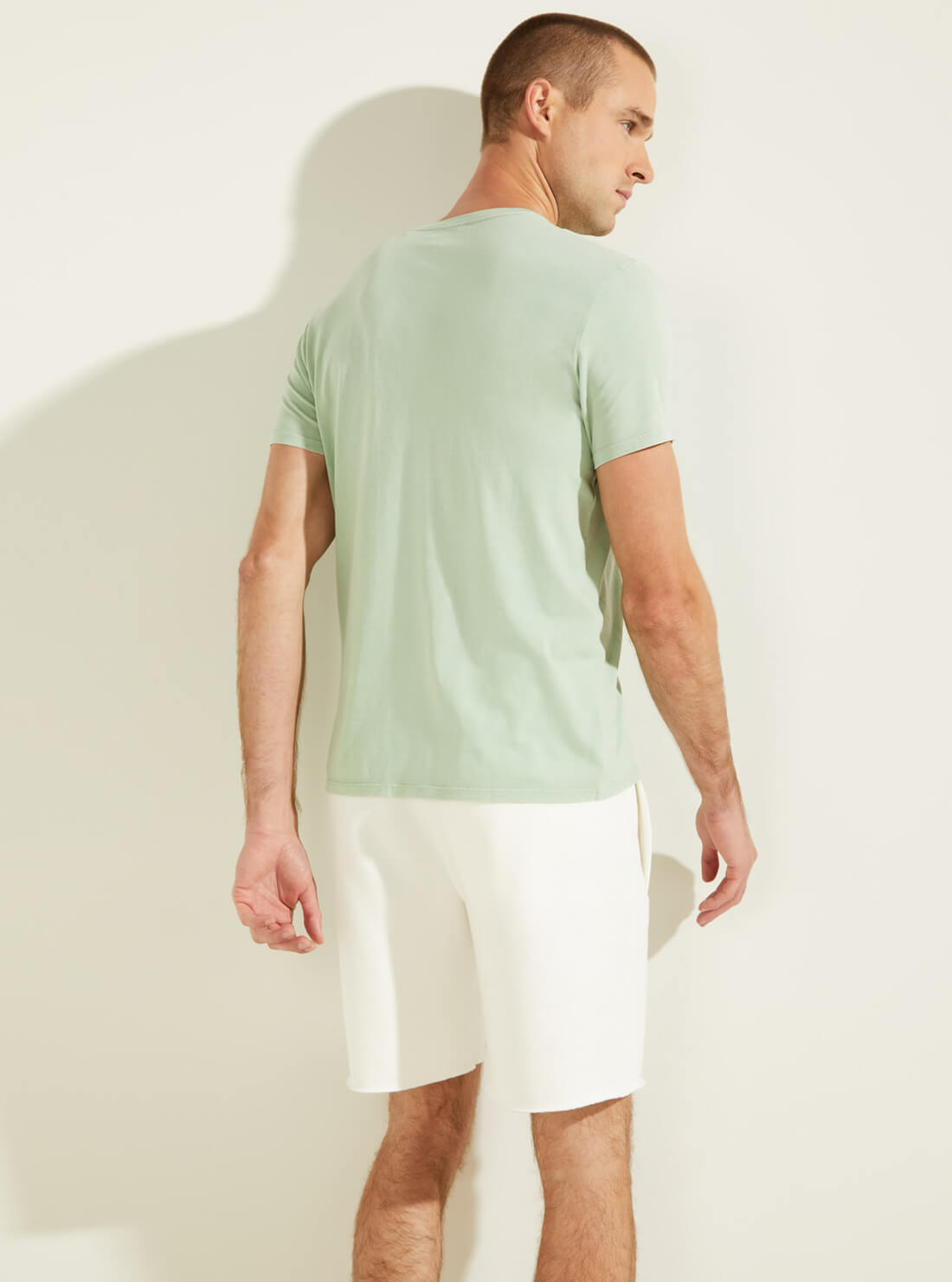 GUESS Mens Eco Green Graffiti Logo T-Shirt MBYI05R9RMC Back View
