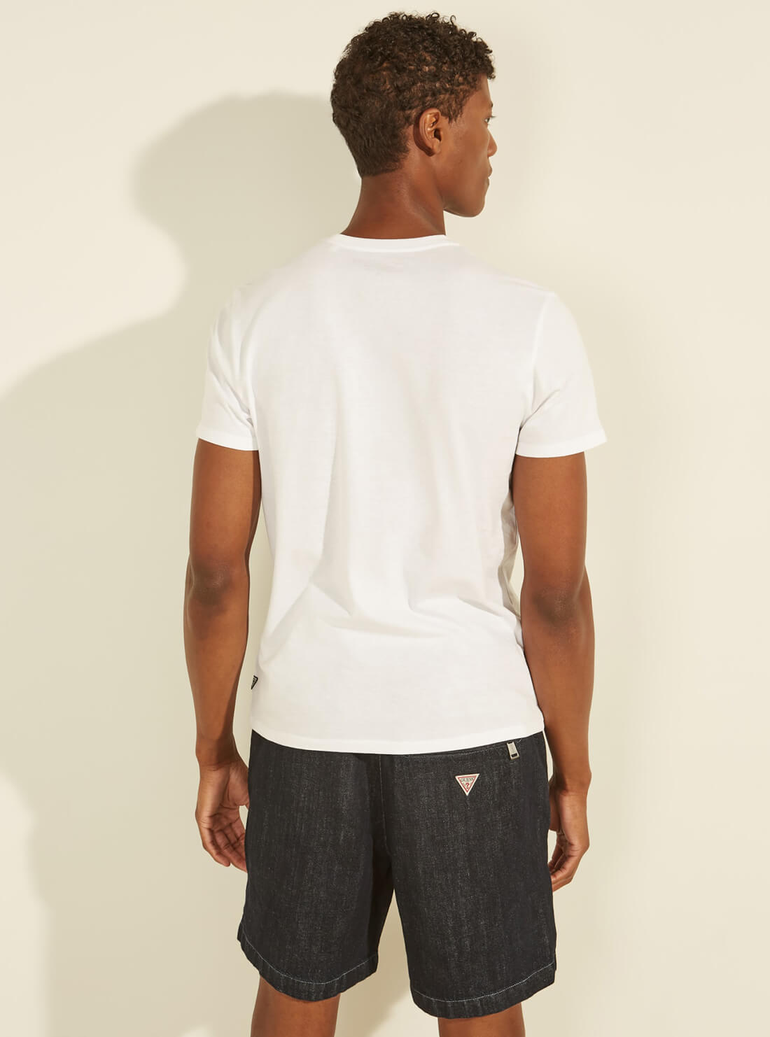 GUESS Mens Eco White Calif Logo T-Shirt MBYI05R9RMD Back View