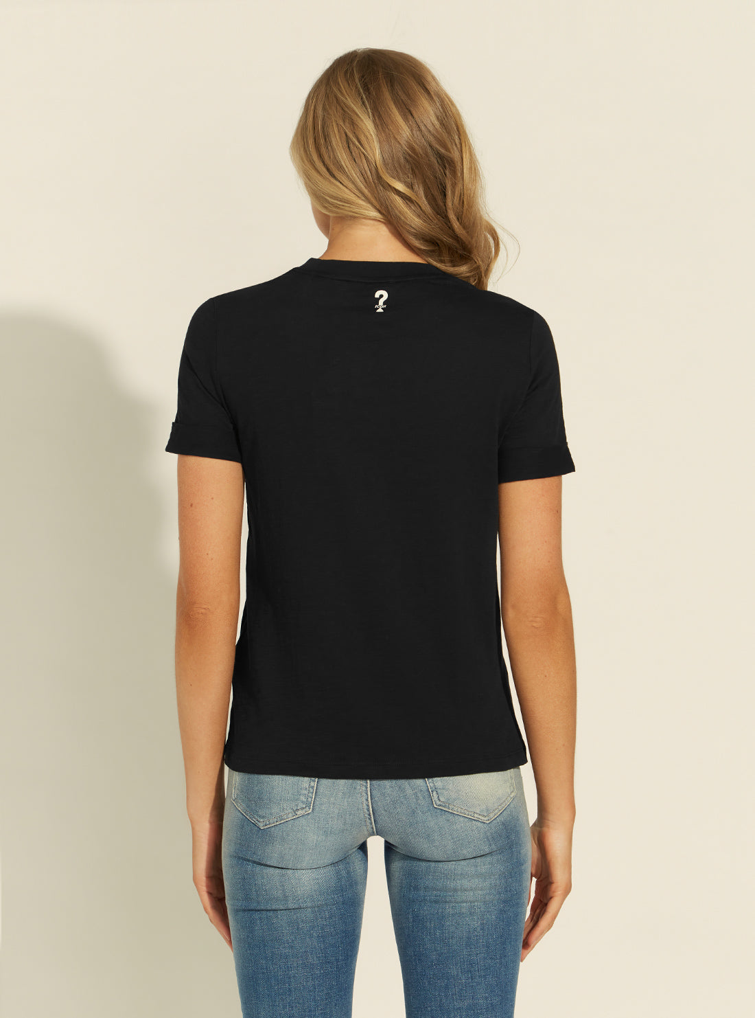 GUESS Womens Eco Black Graphic Print Odette Graphic T-Shirt W1YI0TR8G00 Back View