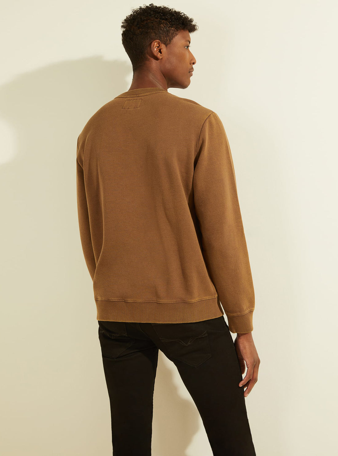 GUESS Mens Eco Brown Roy Retro Jumper M1GQ08R9YH1 Back View