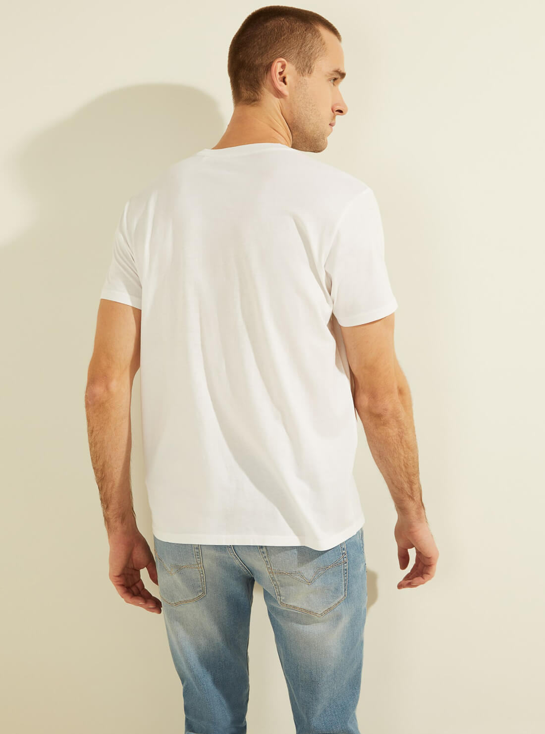 GUESS Mens Eco White Classic Photograph T-Shirt MBGI31R9RM6 Back View