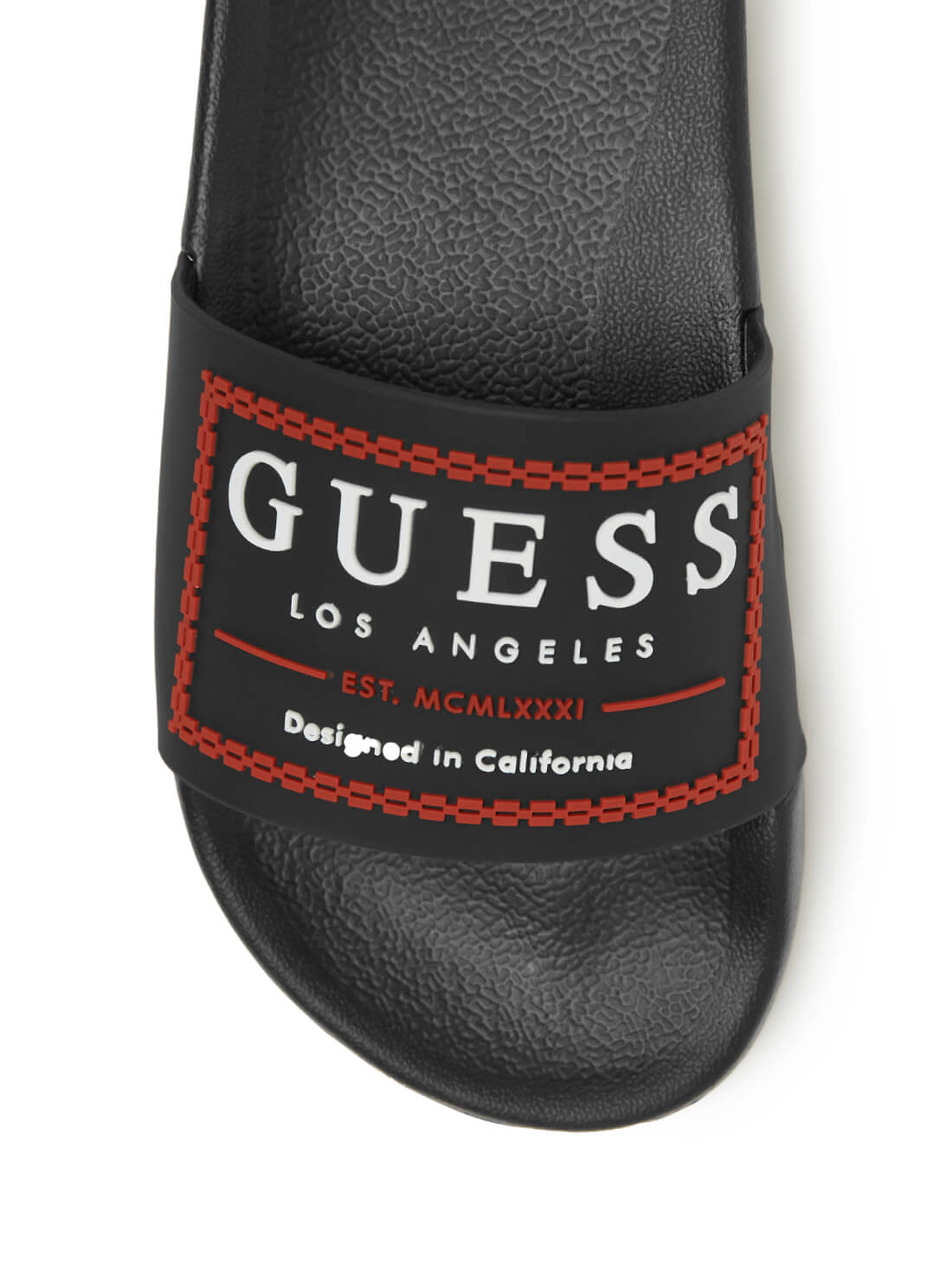GUESS Women's Black Elmont Logo Slides ELMONT Top View