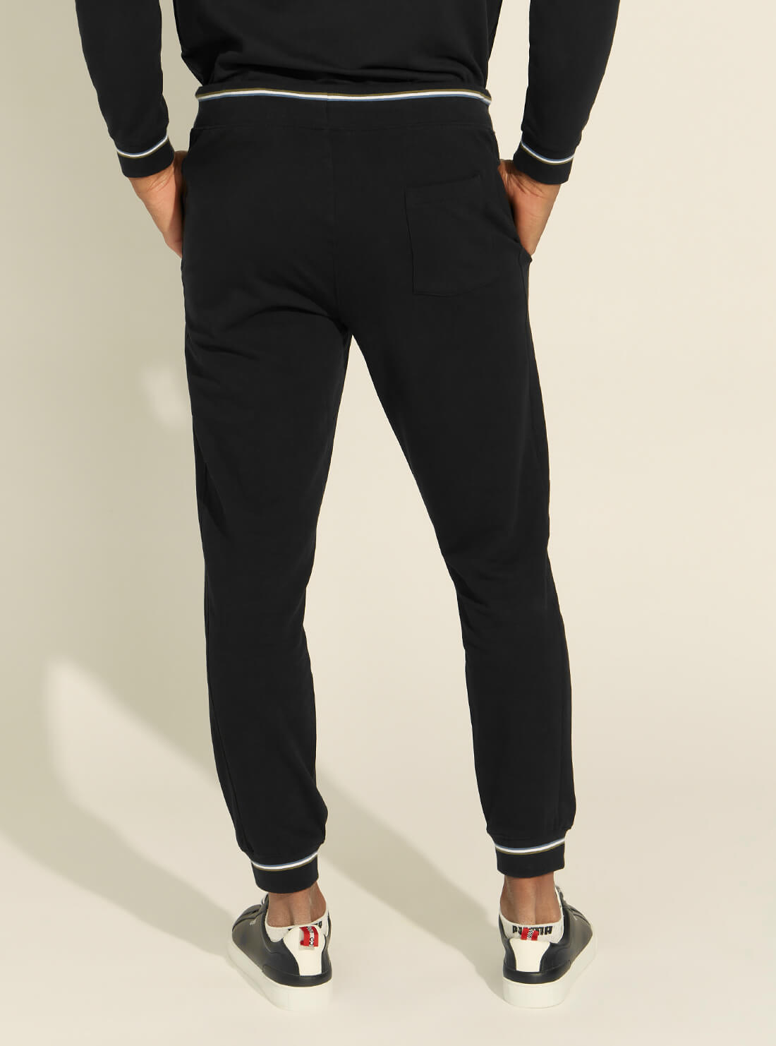 GUESS Mens Black Fleece Adam Trackpants M1YB37K7ON1 Back View