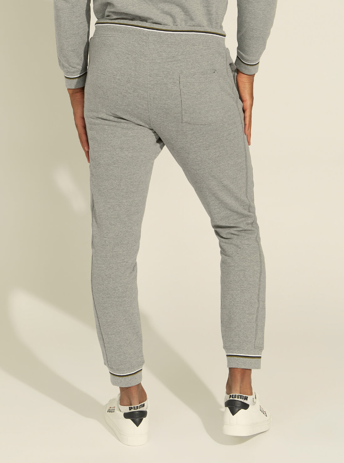 GUESS Mens Grey Fleece Adam Trackpants M1YB37K7ON1 Back View