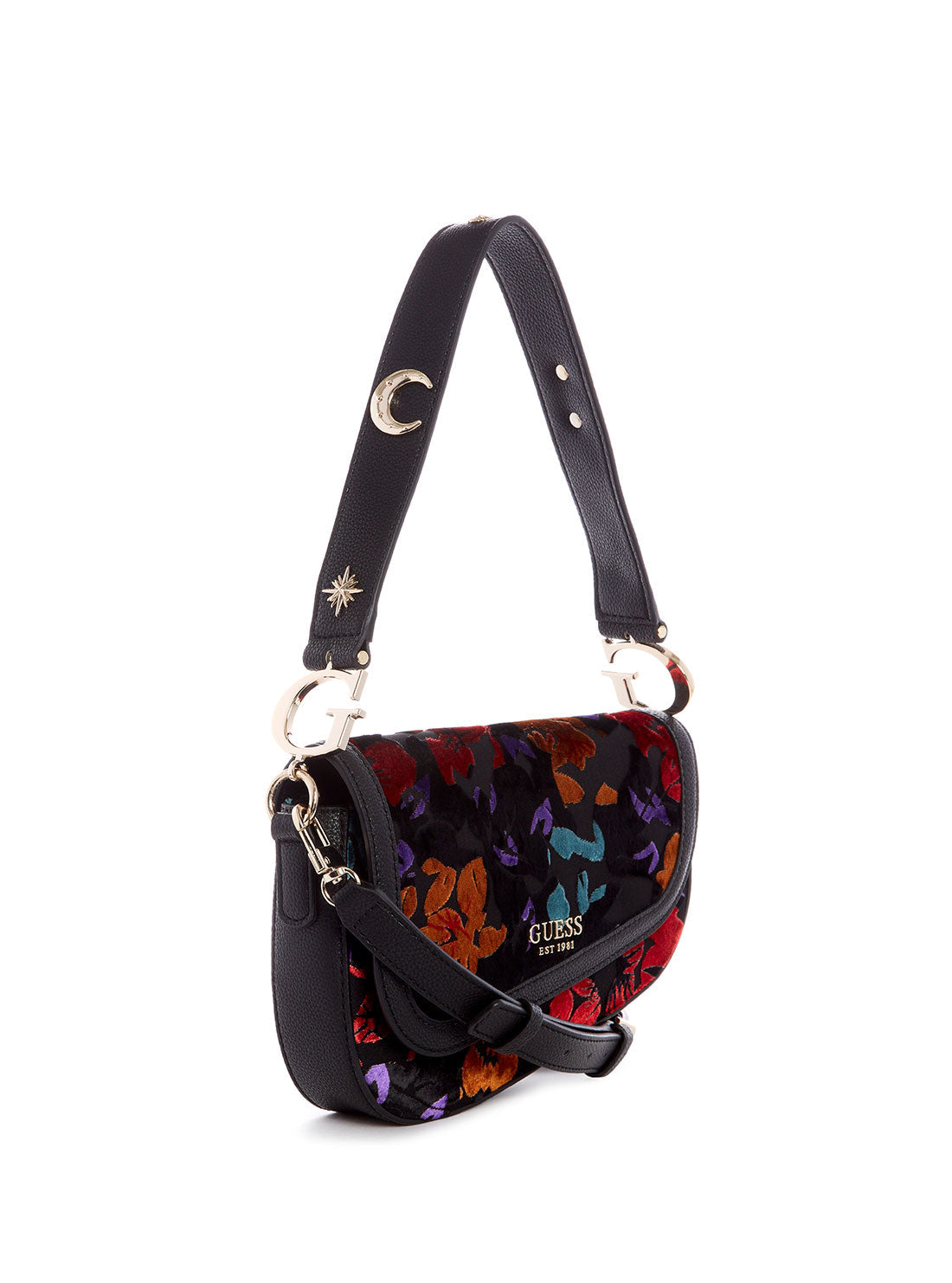 GUESS Womens Floral Multi G Dream Shoulder Bag FG837620 Front Side View