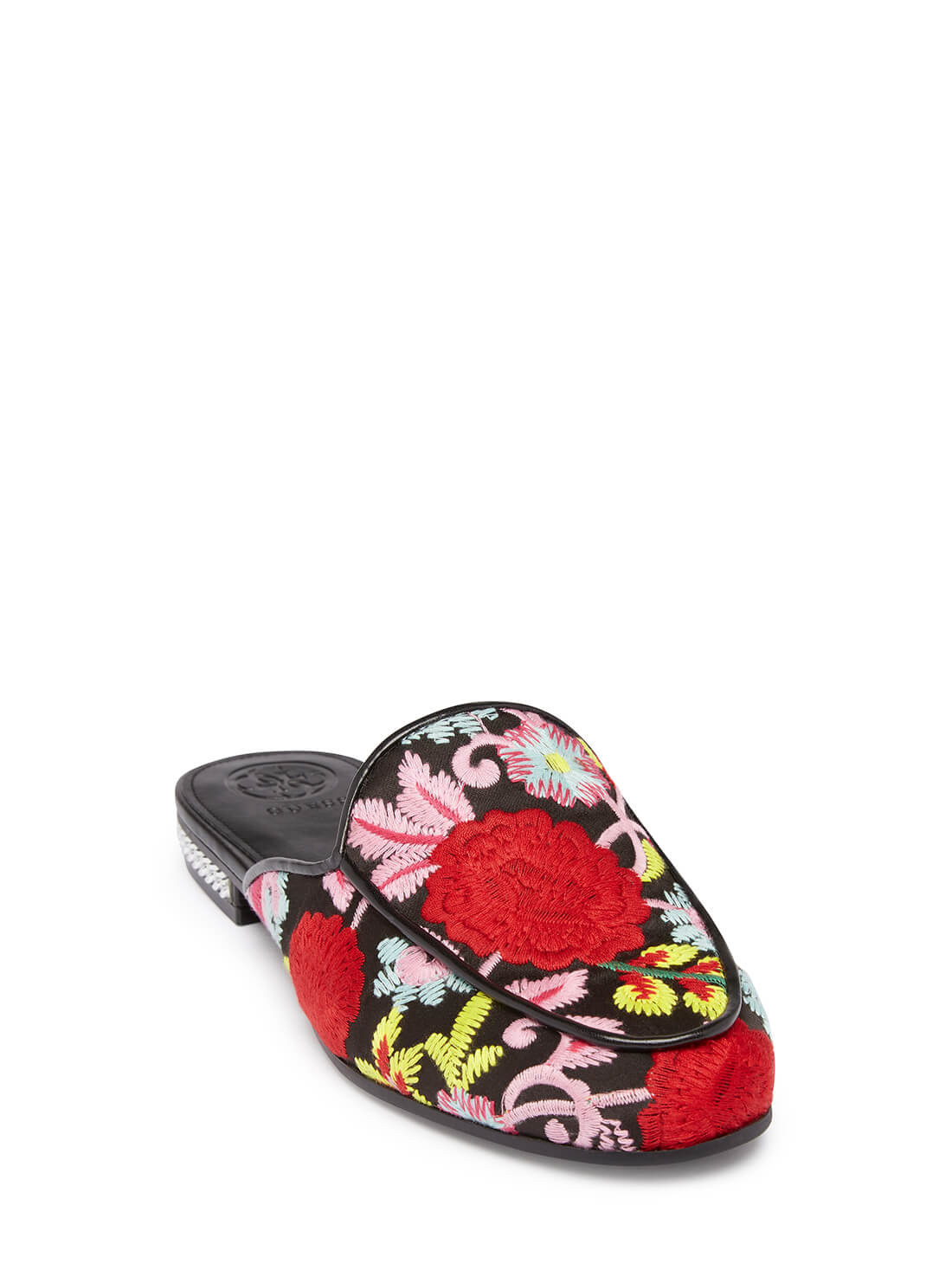 GUESS Womens Black Flower Lillac Mules LILLAC2A Angle View