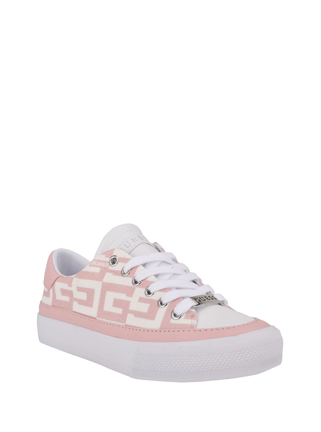 GUESS Womens Pink G-Logo Leenie Low Top Sneakers GWLEENIE Angle View