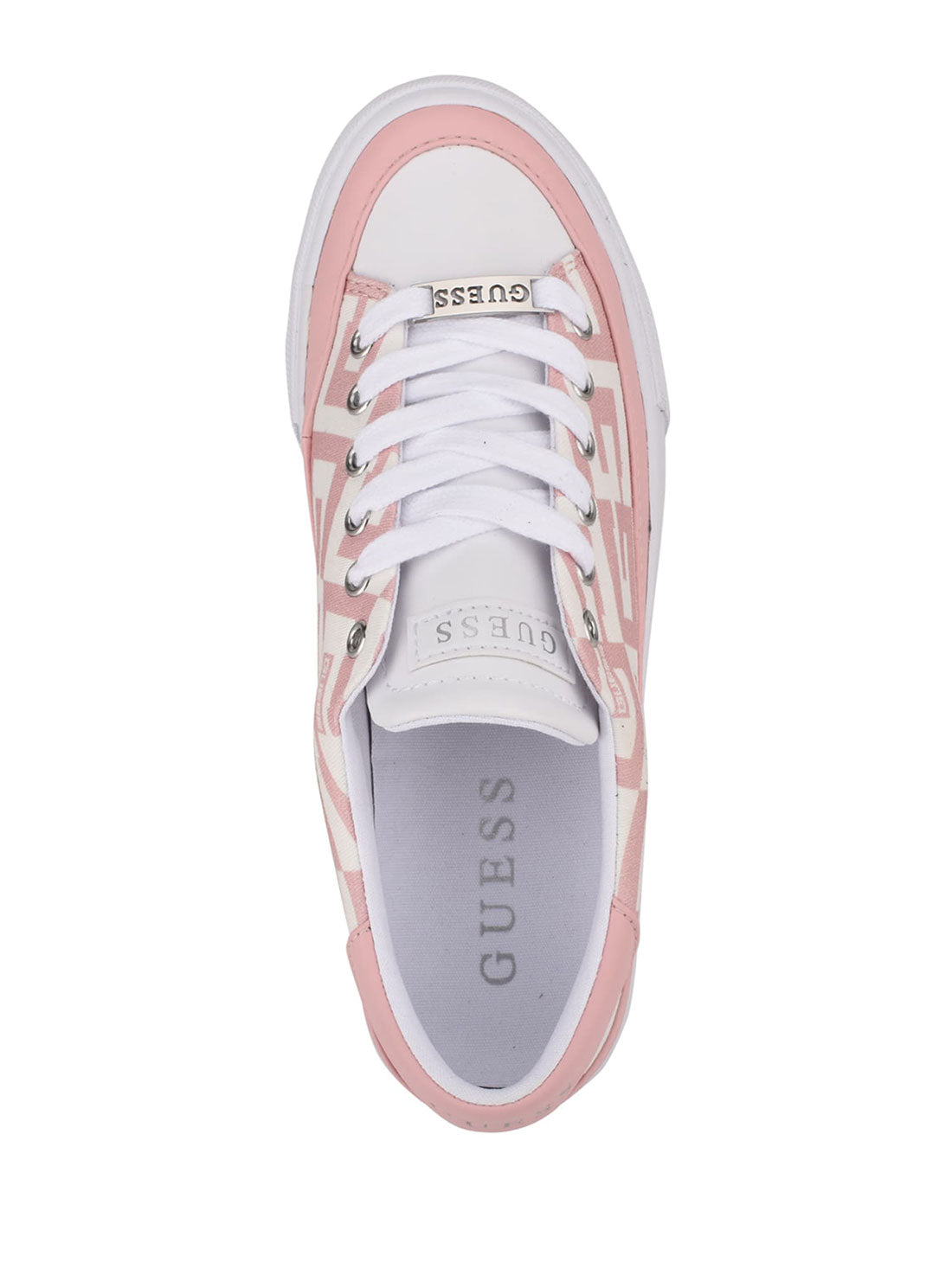 GUESS Womens Pink G-Logo Leenie Low Top Sneakers GWLEENIE Top View