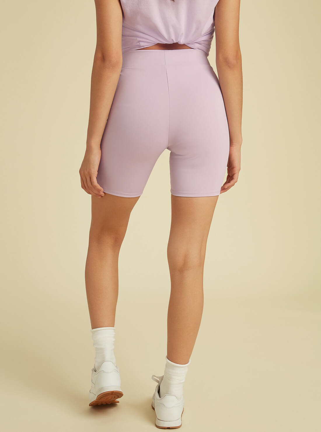 GUESS Womens GUESS Originals Purple Stacey Kit Biker Active Shorts W1GD16R9023 Back View