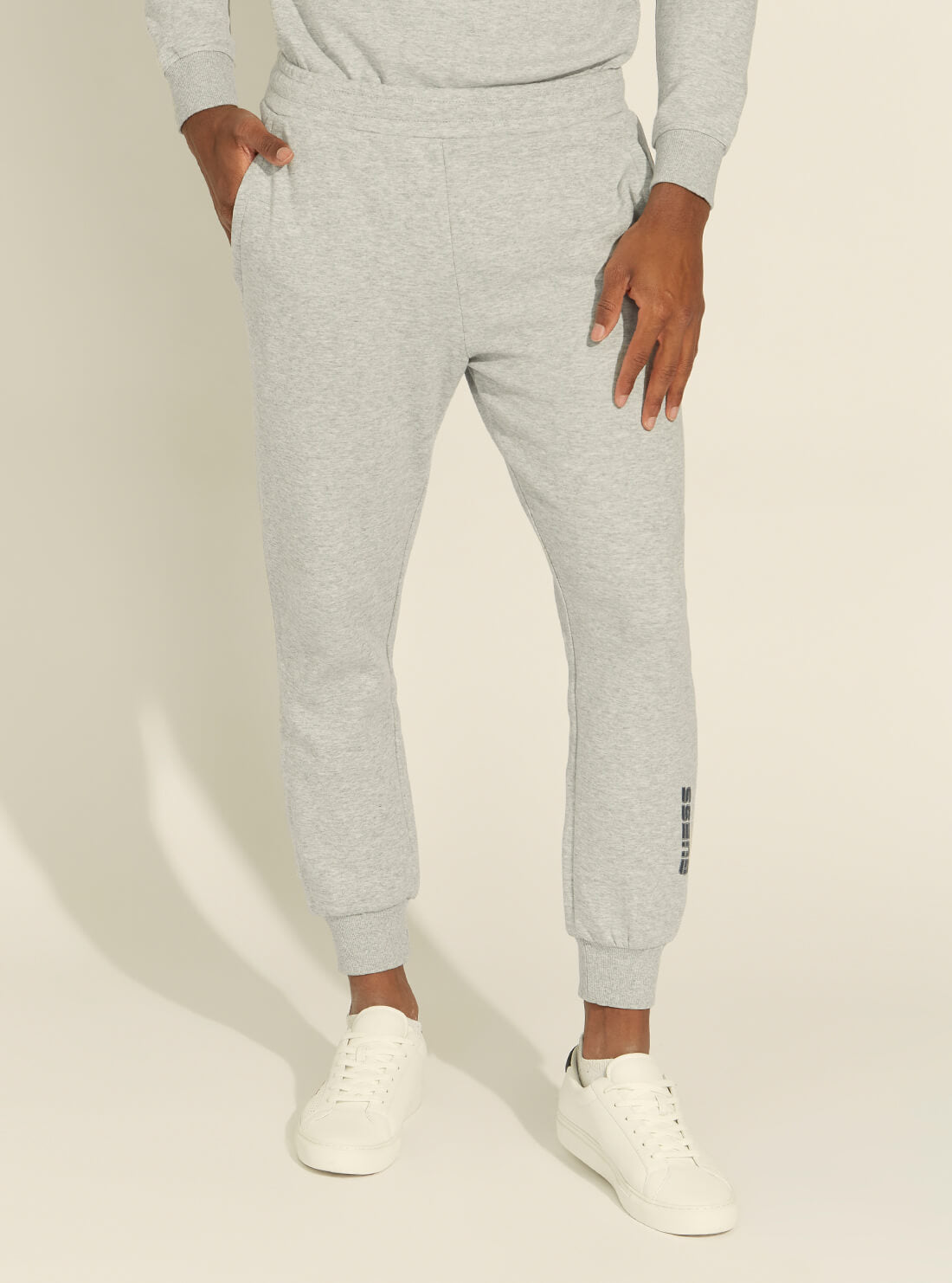 GUESS Mens Eco Grey Aray Trackpants U1YA52KA3P1 Detail View