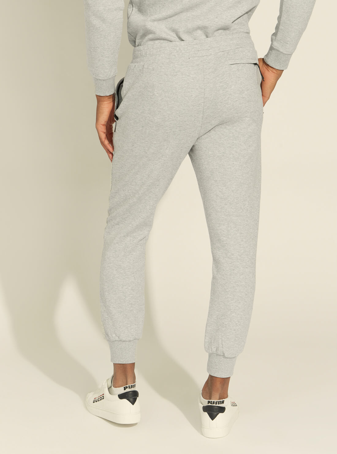 GUESS Mens Eco Grey Aray Trackpants U1YA52KA3P1 Back View