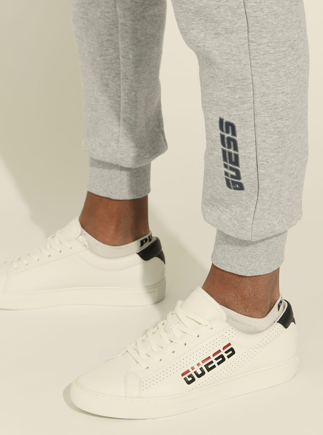 GUESS Mens Eco Grey Aray Trackpants U1YA52KA3P1 Logo View