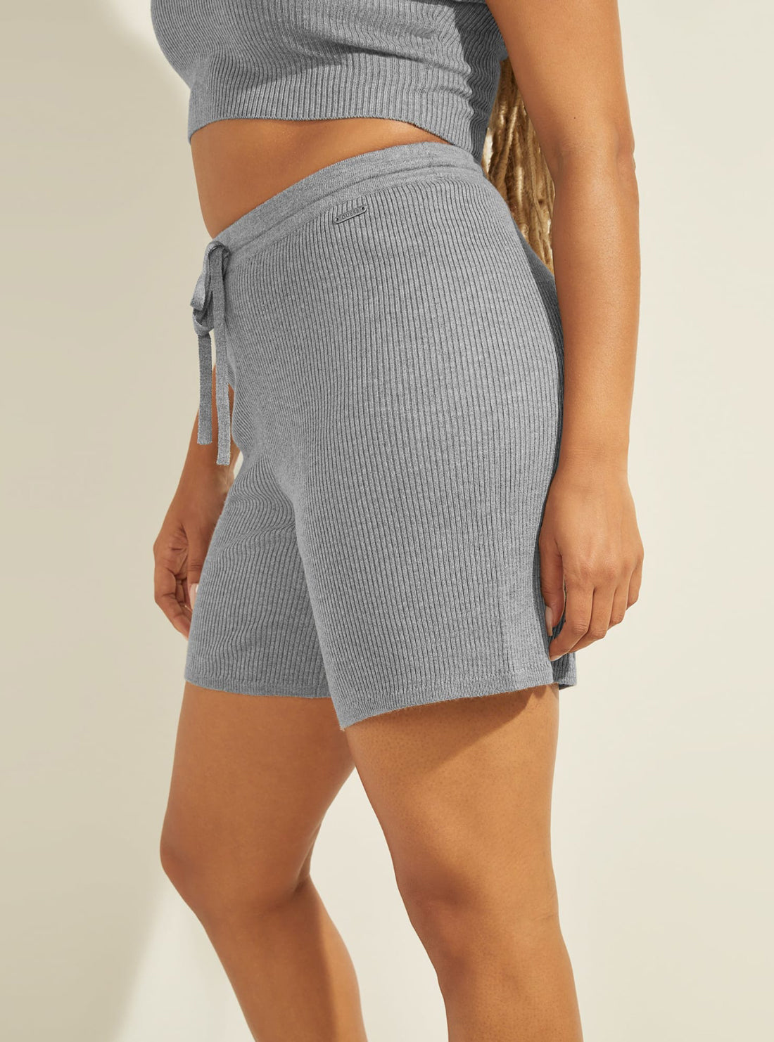 GUESS Womens Grey Charli Bermuda Shorts W1YR29R2UJ0 Side View