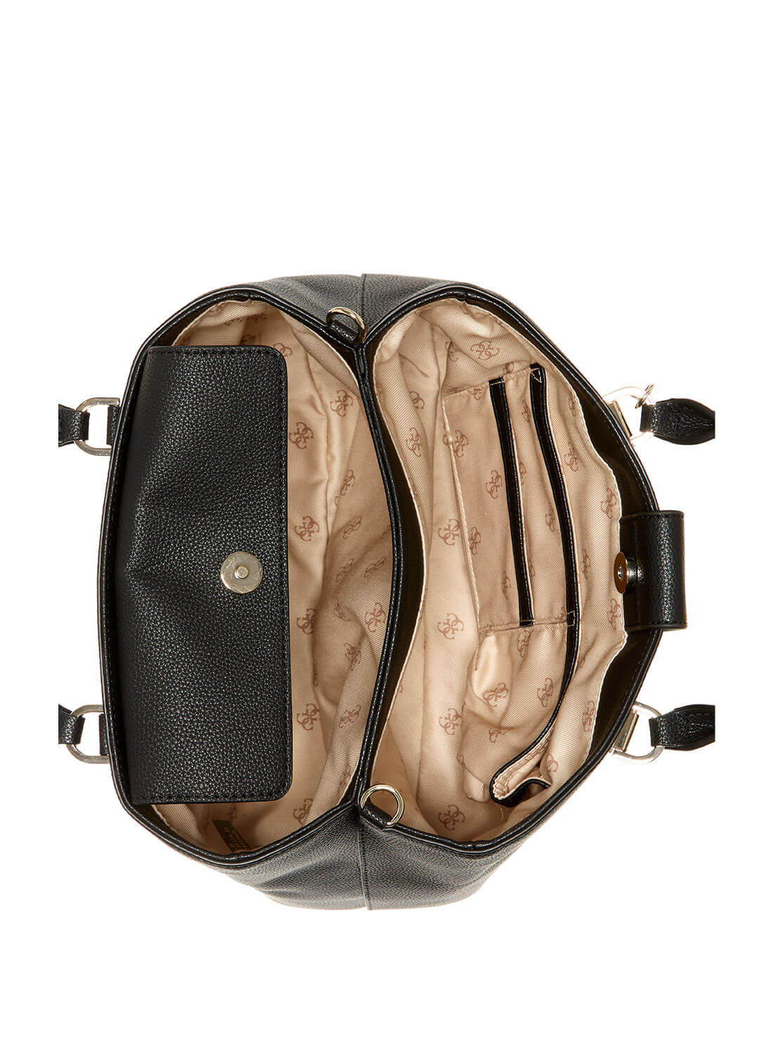 GUESS Womens Black Jardine Satchel VG838606 Inside View