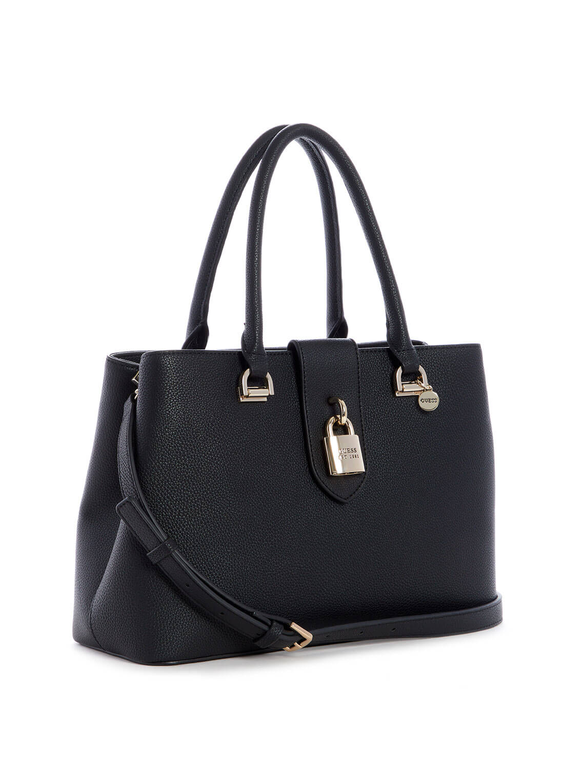 GUESS Womens Black Jardine Satchel VG838606 Side View