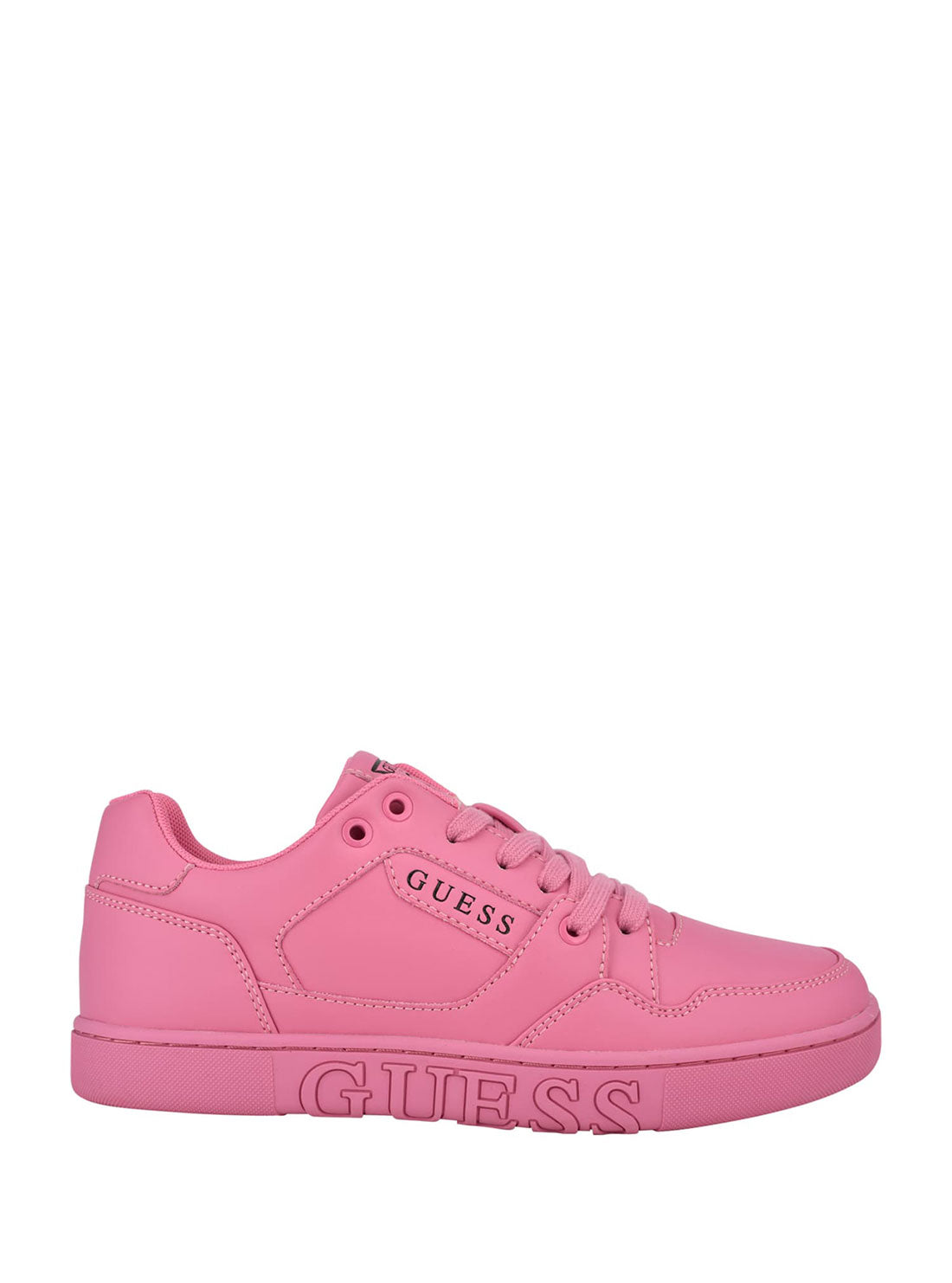 GUESS Womens  Pink Julien Embossed Low-Top Sneakers JULIEN2-A Side View