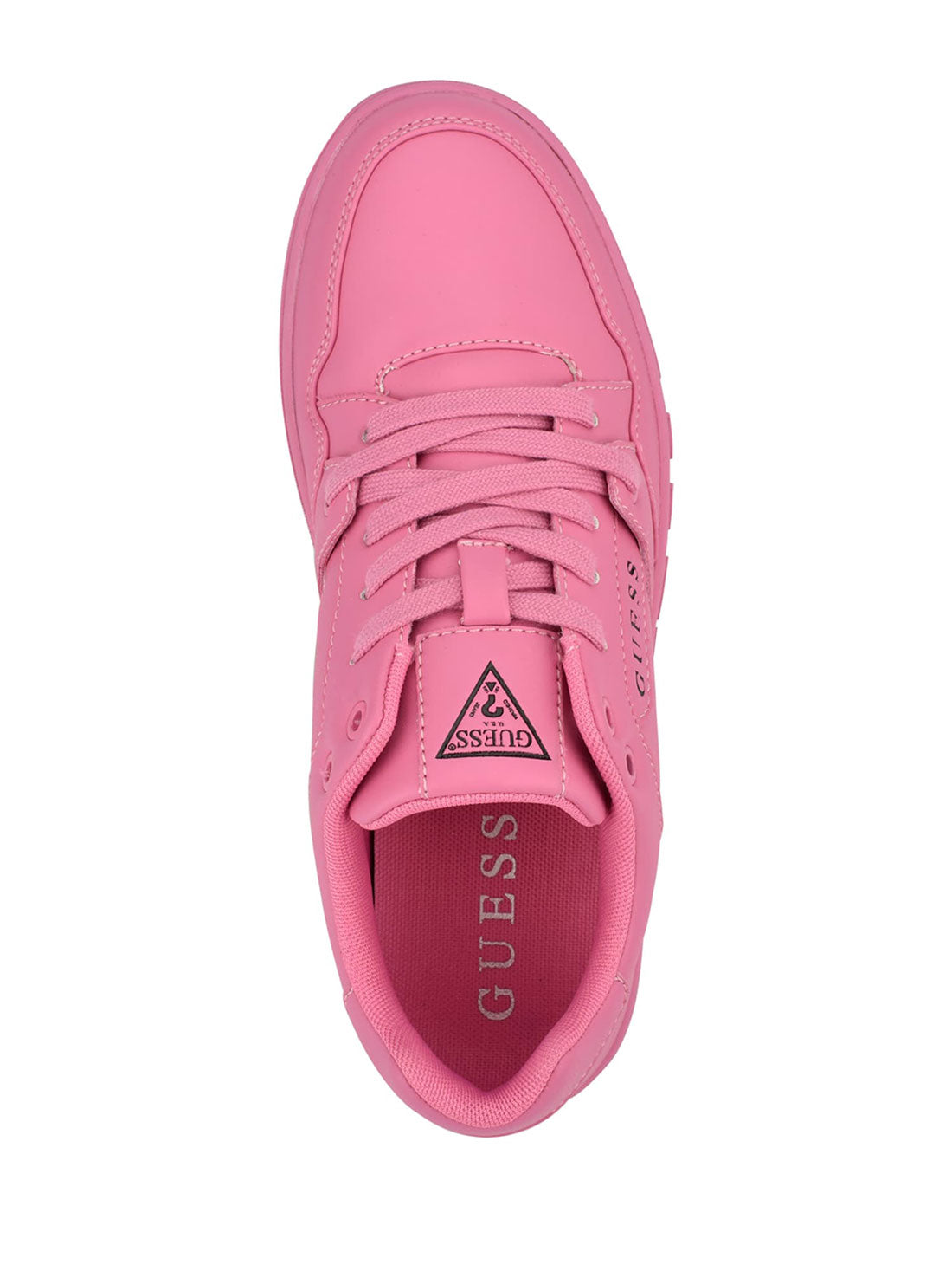 GUESS Womens  Pink Julien Embossed Low-Top Sneakers JULIEN2-A Top View