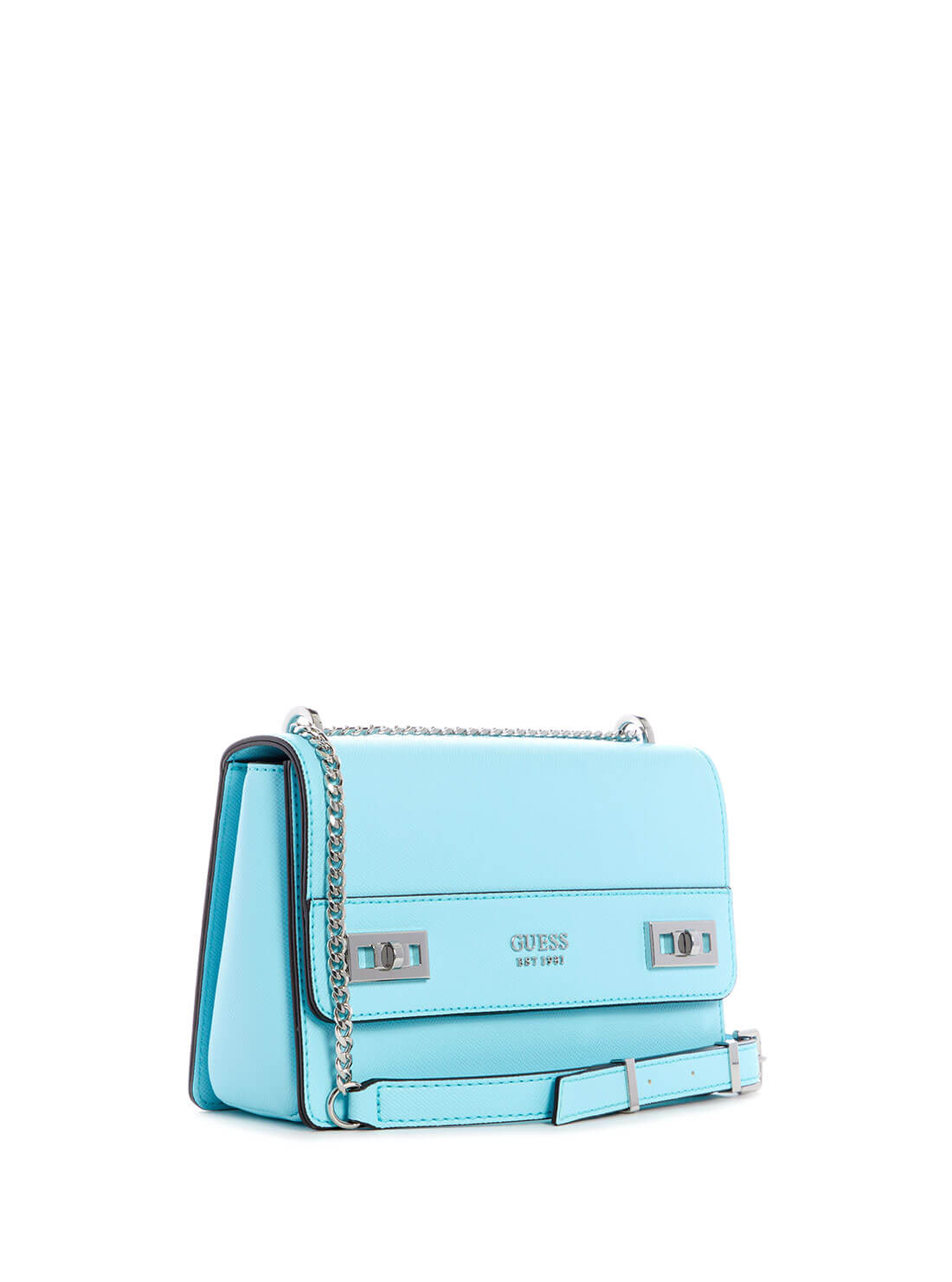 GUESS Women's Aqua Katey Convertible Crossbody AY787021 Front Side View