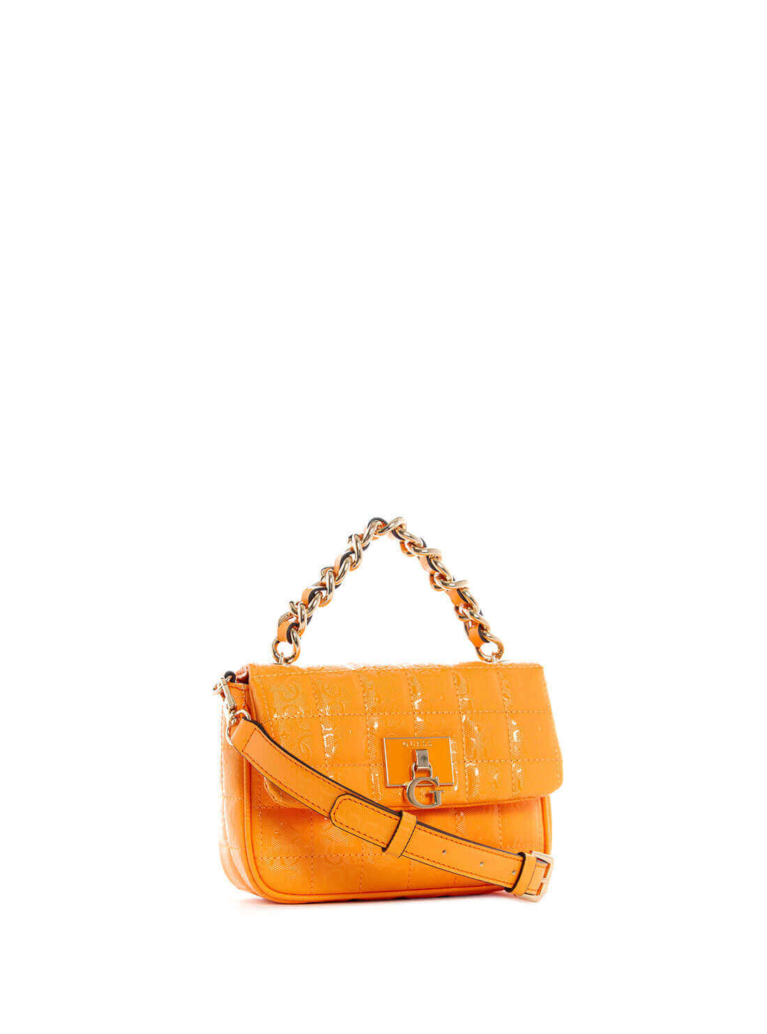GUESS Womens Orange Kobo Mini Crossbody Bag GG841178 Front Side View