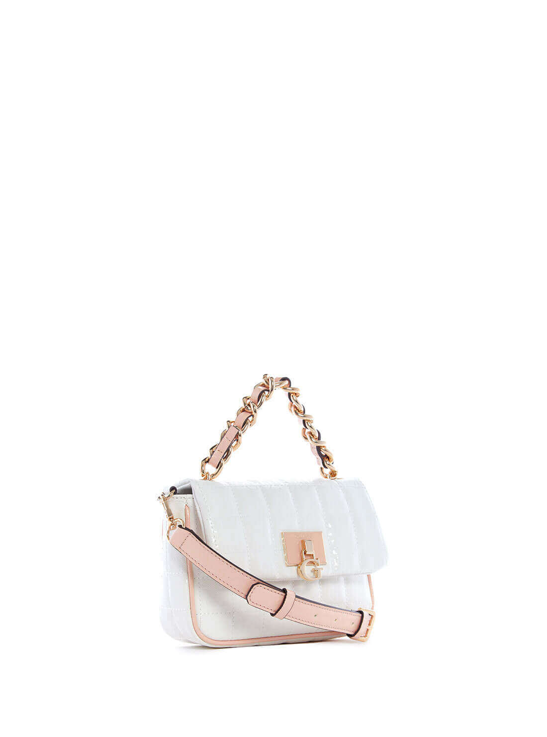 GUESS Womens White Kobo Mini Crossbody Bag GG841178 Front Side View