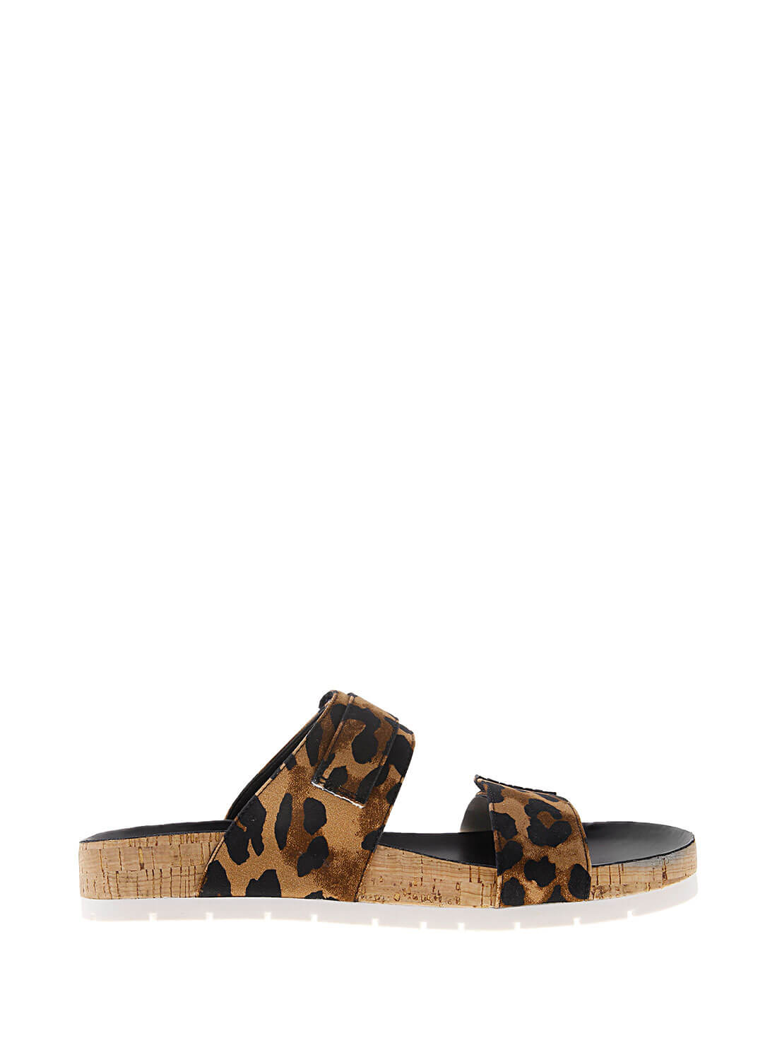 GUESS Womens Leopard Print Fadora Slides FADORA2-A Side View