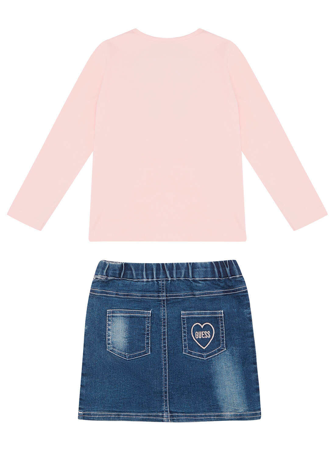  GUESS Baby Girl Pink Multi Lets Play Top And Skirt 2-Piece Set (3-24m) A1YG09K6YW0 Back View