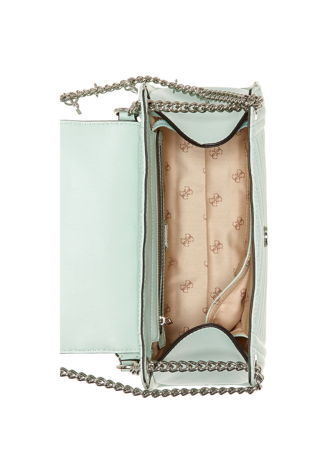 GUESS Womens Pale Aqua Lida Convertible Shoulder Satchel VY812709 Inside View