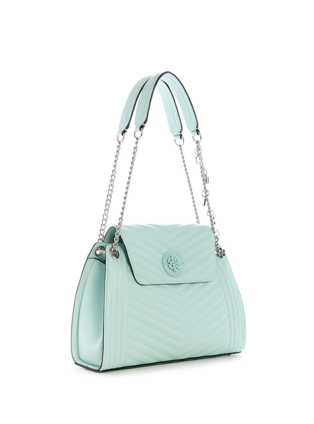 GUESS Womens Pale Aqua Lida Convertible Shoulder Satchel VY812709 Side View