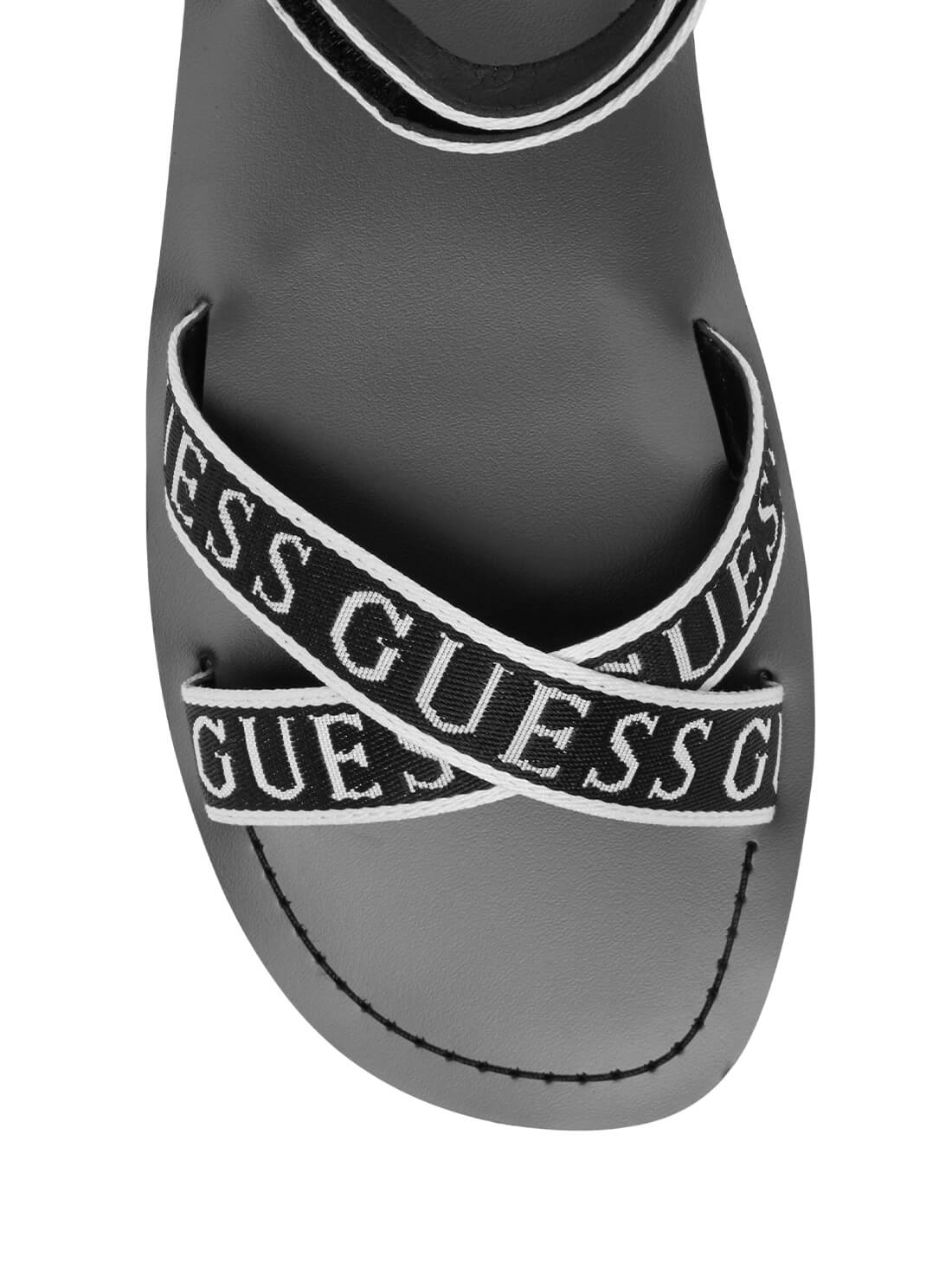 GUESS Womens Black Logo Gleemi Sandals  GLEEMI-A front view