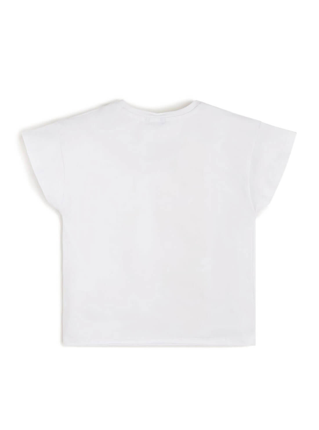 GUESS Kids Girls White Logo Midi T-Shirt (7-16) J1RI37K6YW0 Back View