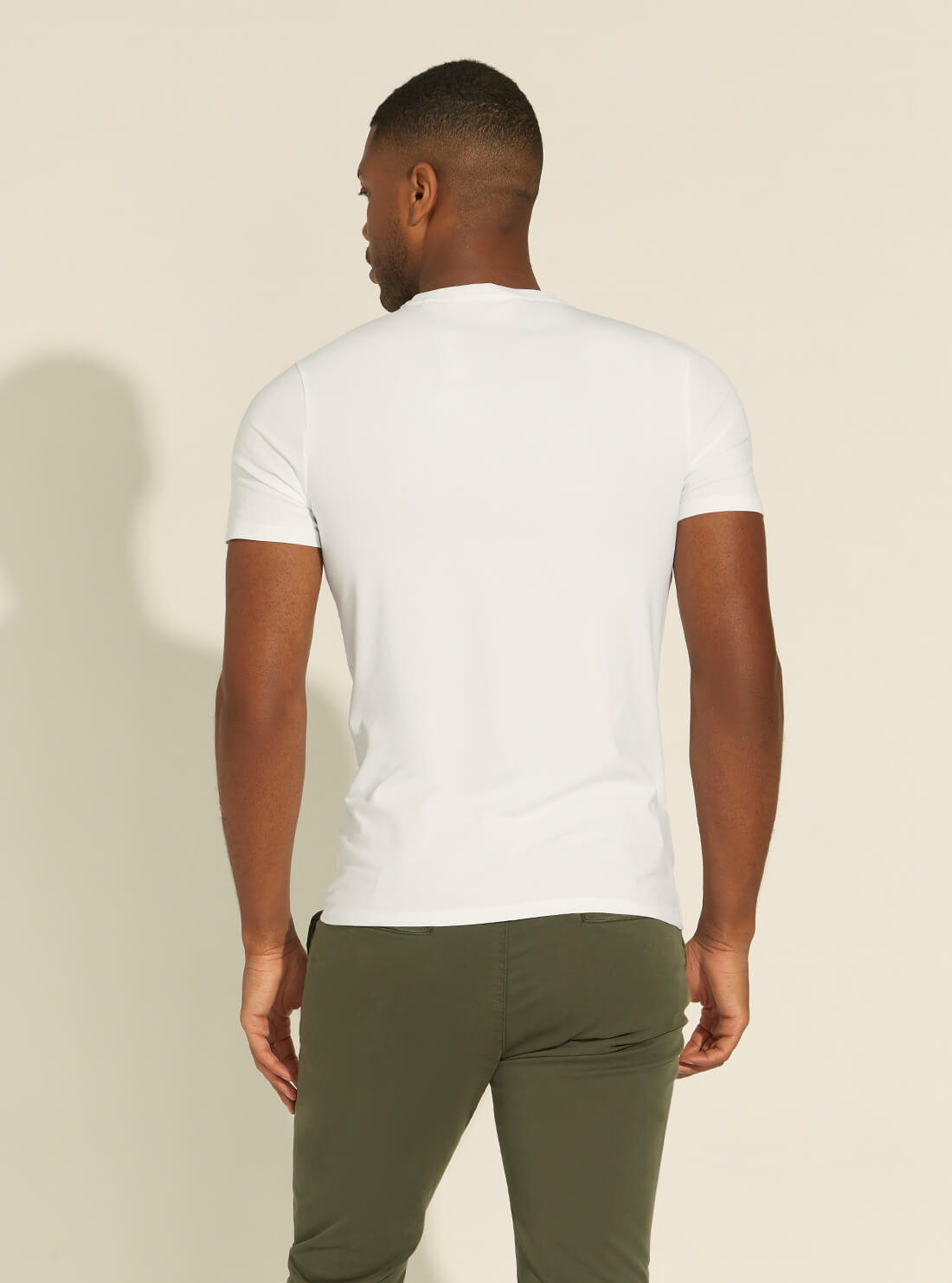 GUESS Mens White Logo Outline T-Shirt M1YI76J1311 Back View