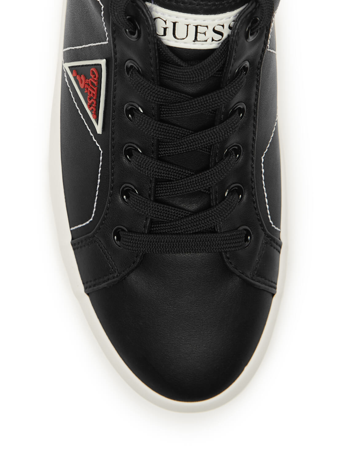 GUESS Mens Black Logo Pisco Low-Top Sneakers PISCO-A Top View