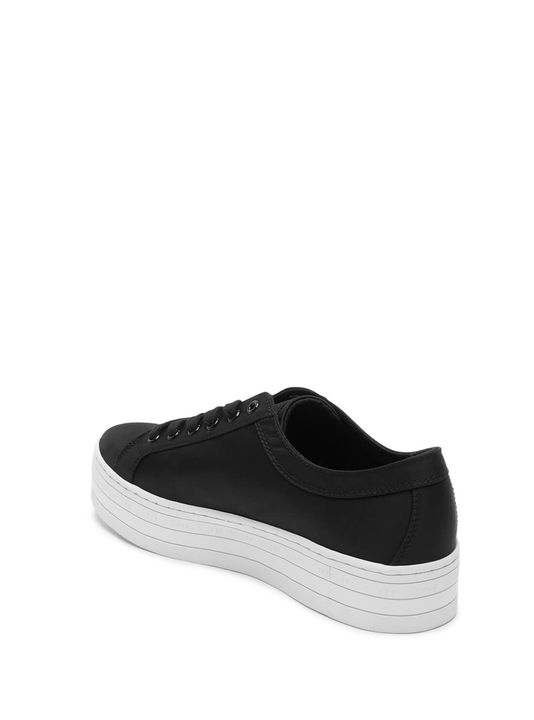 GUESS Women's Black Logo Platform Biny Sneakers BINY-A Back View