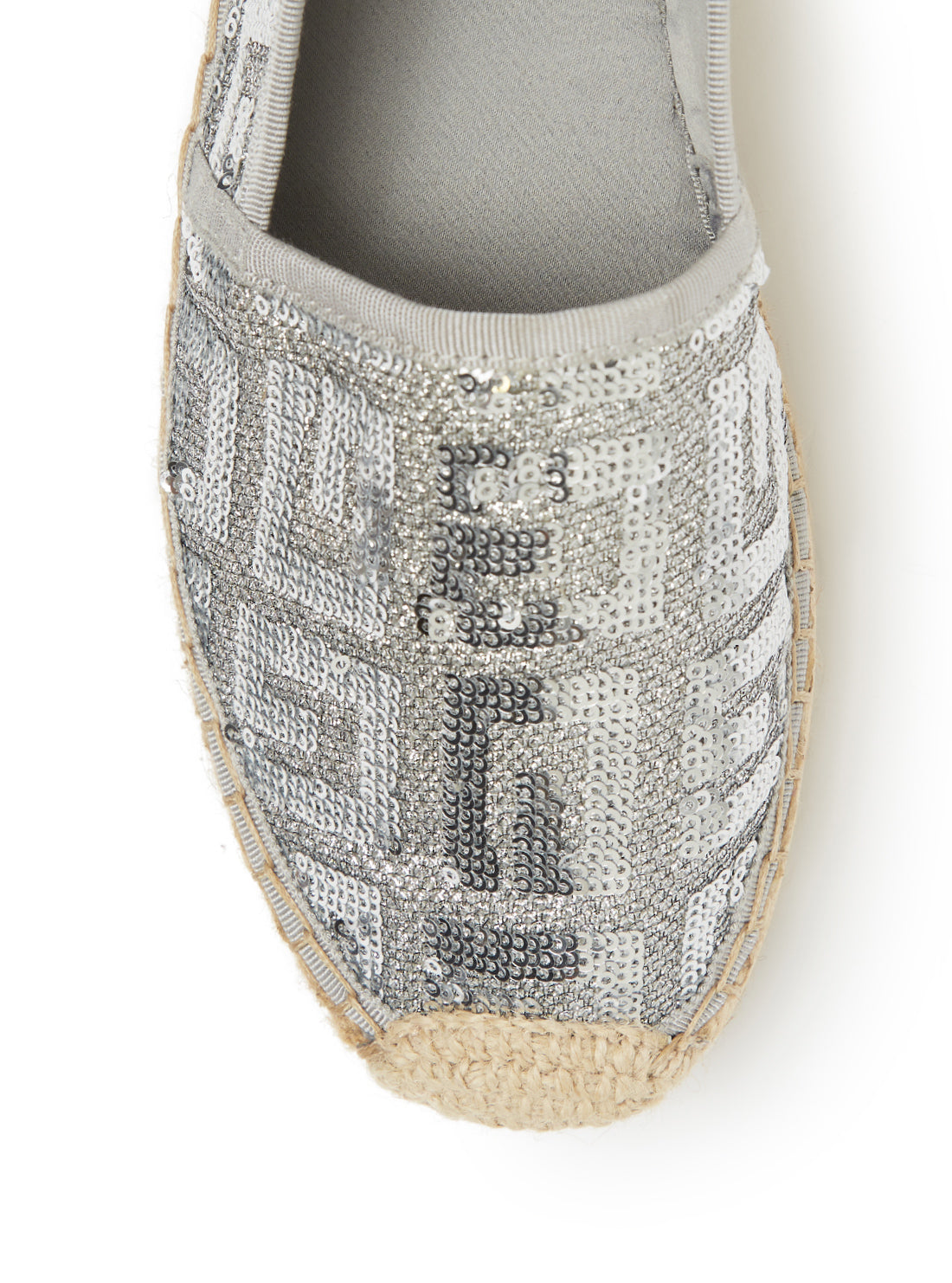 GUESS Womens  Silver Logo Jessea Espadrilles JESSEA3 Top View